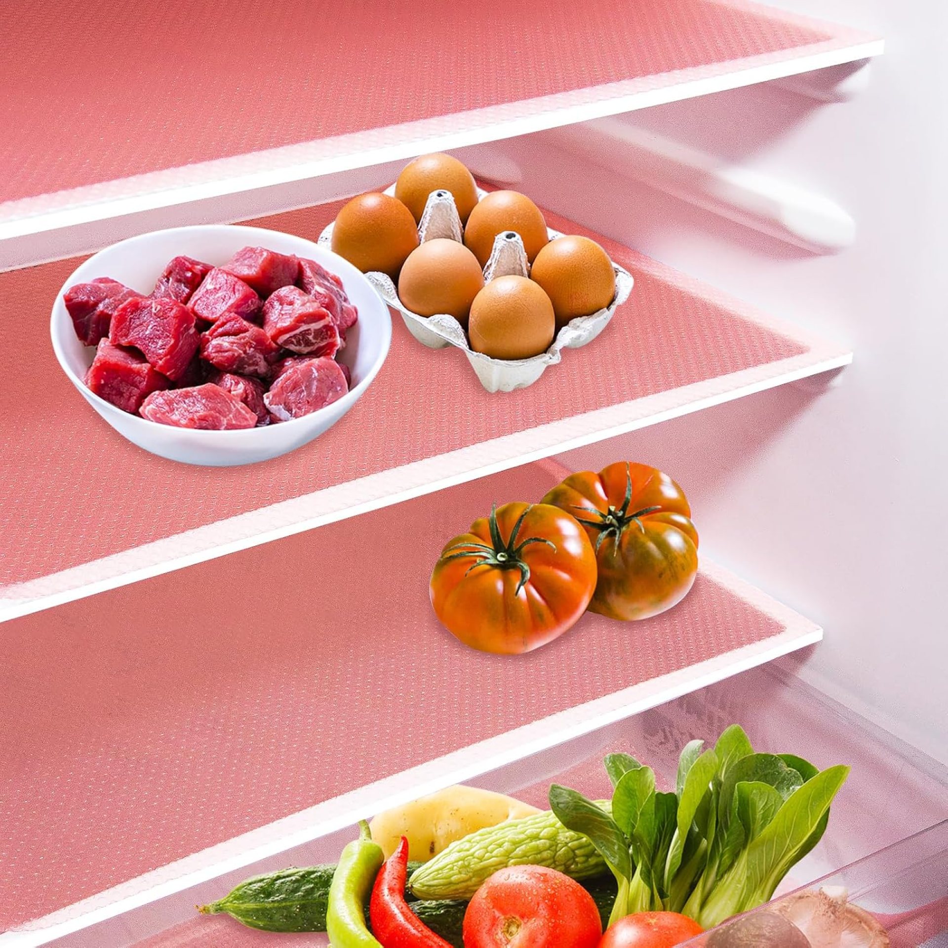 10Pcs Refrigerator Liners, Washable Fridge Liner Shelf Mats Refrigerator Pads for Cupboard Cabinet Drawer Home Kitchen Accessories Organization (Pink) 10Pcs Refrigerator Liners, Washable Fridge Liner Shelf Mats Refrigerator Pads for Cupboard Cabinet Drawer Home Kitchen Accessories Organization (Pink)