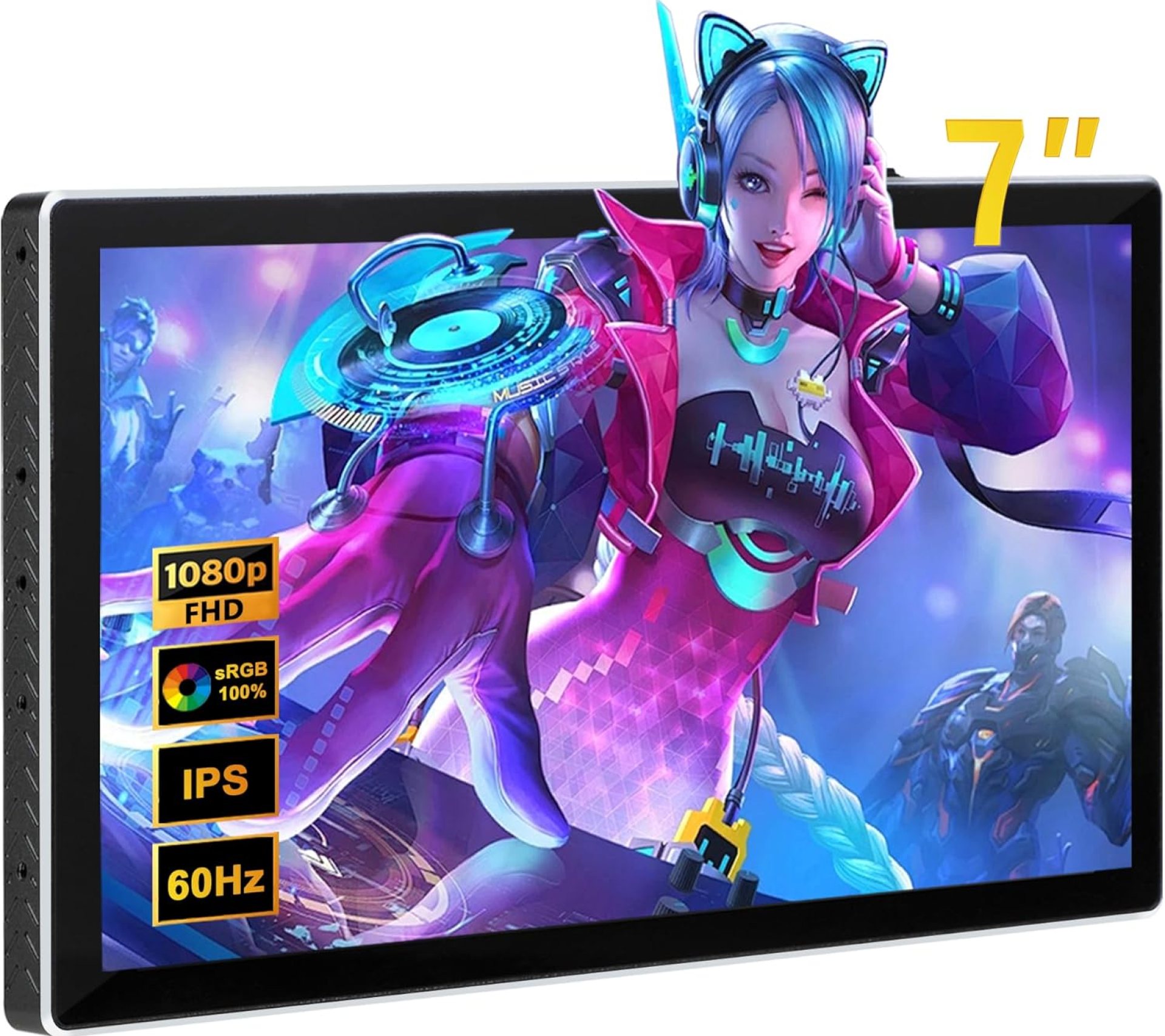 7 inch Portable Monitor Touchscreen, IPS 1080P 1920 * 1080 60Hz, Mini LCD Display Second Screen Small USB C HDMI, Ultra Thin Lightweight for Gaming Switch PS5 Xbox Laptop PC 7 inch Portable Monitor Touchscreen, IPS 1080P 1920 * 1080 60Hz, Mini LCD Display Second Screen Small USB C HDMI, Ultra Thin Lightweight for Gaming Switch PS5 Xbox Laptop PC
