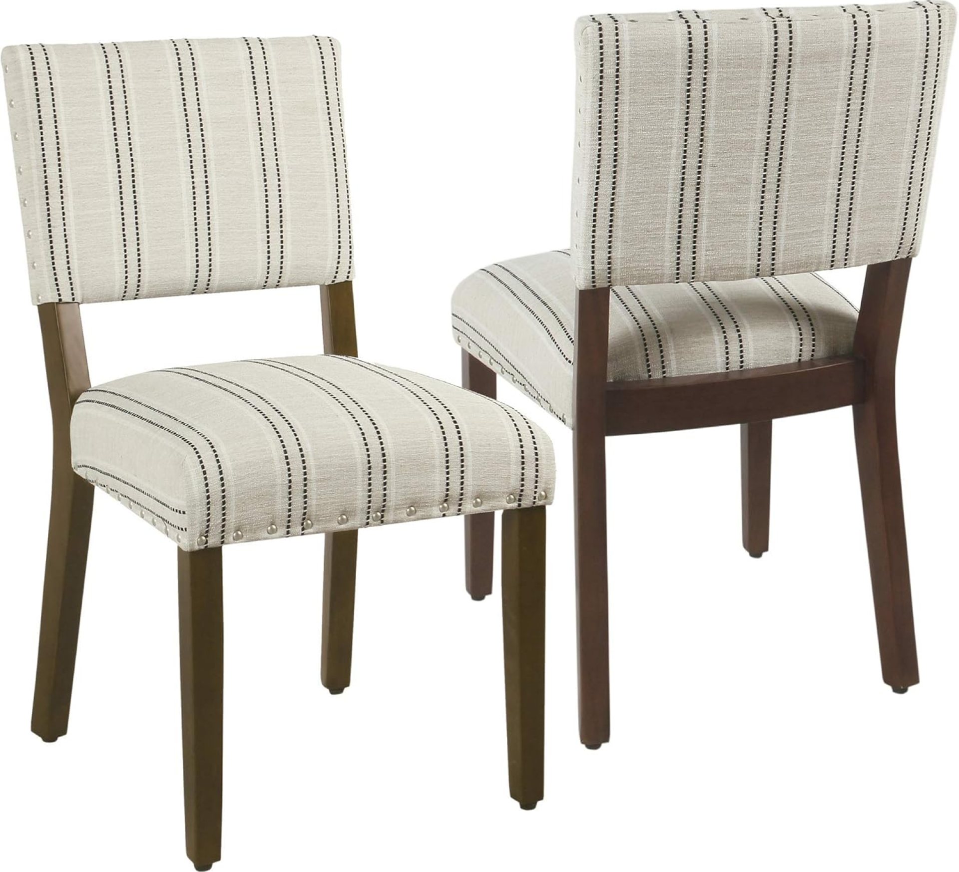 Homepop Home Decor | Upholstered Dining Chairs | Dining Chairs Set of 2 with Nailhead Trim | Decorative Home Furniture, Black and White Stripes Homepop Home Decor | Upholstered Dining Chairs | Dining Chairs Set of 2 with Nailhead Trim | Decorative Home Furniture, Black and White Stripes