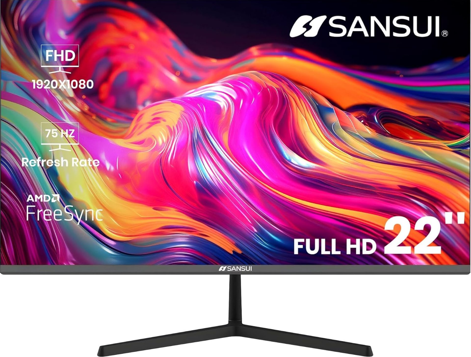 SANSUI Monitor 22 Inch IPS 75Hz FHD 1080P HDMI VGA Ports Computer Monitor Ultra-Thin Tilt Adjustable VESA Mount with 178° Wide Viewing Angle – Ultimate Home & Office Visual Upgrade (ES-22X3) SANSUI Monitor 22 Inch IPS 75Hz FHD 1080P HDMI VGA Ports Computer Monitor Ultra-Thin Tilt Adjustable VESA Mount with 178° Wide Viewing Angle – Ultimate Home & Office Visual Upgrade (ES-22X3)
