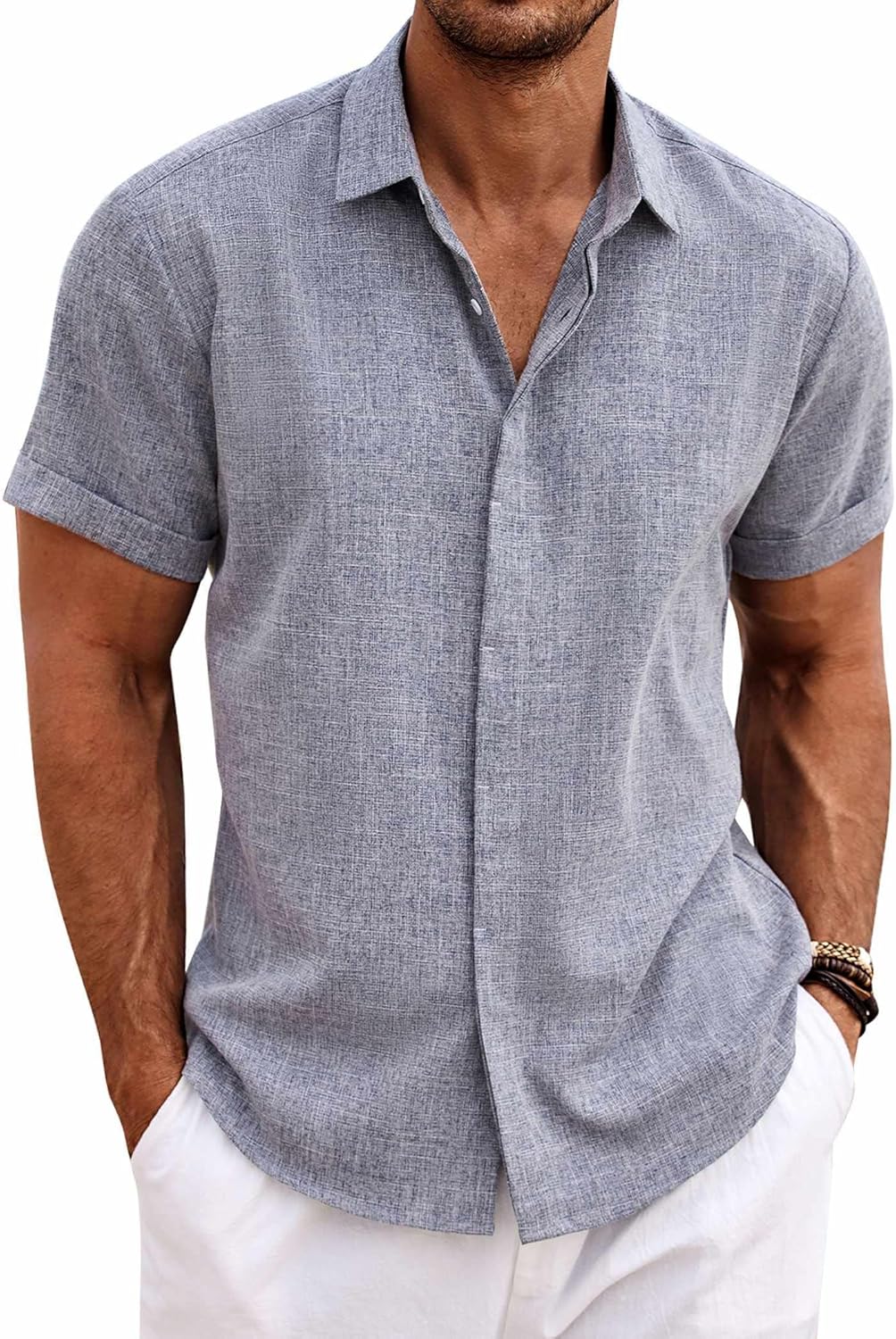 COOFANDY Men’s Linen Shirts Short Sleeve Casual Shirts Button Down Shirt for Men Beach Summer Wedding Shirt COOFANDY Men’s Linen Shirts Short Sleeve Casual Shirts Button Down Shirt for Men Beach Summer Wedding Shirt