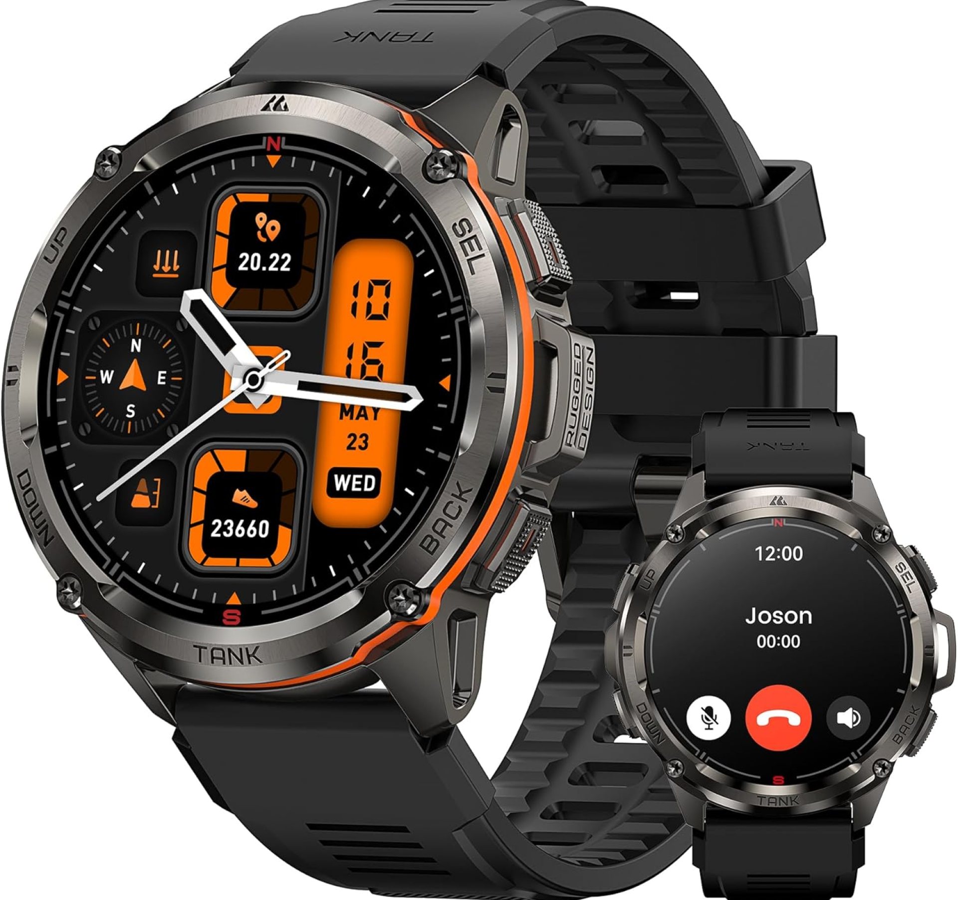 AMAZTIM GPS Smart Watch for Men, 6 Satellite Positioning, Compass, Stainless Steel Body, 50M Waterproof, 470mAh Extra-Large Battery, Answer/Make Call, 1.43″ AMOLED Screen, Compatible for Android iOS AMAZTIM GPS Smart Watch for Men, 6 Satellite Positioning, Compass, Stainless Steel Body, 50M Waterproof, 470mAh Extra-Large Battery, Answer/Make Call, 1.43″ AMOLED Screen, Compatible for Android iOS