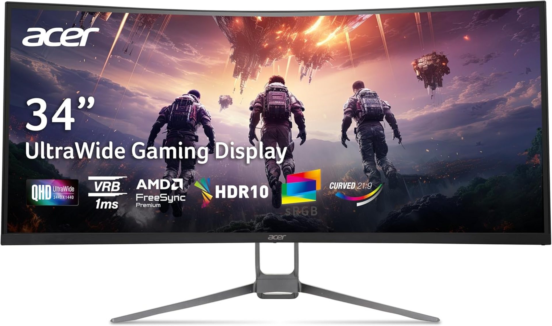 Acer Nitro 34” 1000R 21:9 Curved Zero-Frame QHD 3440 x 1440 IPS Gaming Monitor | AMD FreeSync Premium | Up to 120Hz Refresh | 1ms VRB | 2 x Display Port 1.2 & 2 x HDMI 2.0 Ports | EDA343CUR J0bmiippx Acer Nitro 34” 1000R 21:9 Curved Zero-Frame QHD 3440 x 1440 IPS Gaming Monitor | AMD FreeSync Premium | Up to 120Hz Refresh | 1ms VRB | 2 x Display Port 1.2 & 2 x HDMI 2.0 Ports | EDA343CUR J0bmiippx