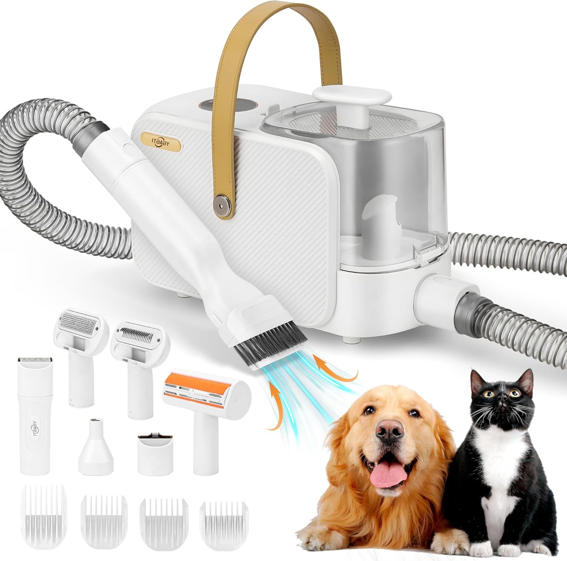 2.5L Dog & Cat Grooming Kit – Professional Clippers with 8 Tools, Quiet Pet Vacuum Groomer (White) 2.5L Dog & Cat Grooming Kit – Professional Clippers with 8 Tools, Quiet Pet Vacuum Groomer (White)