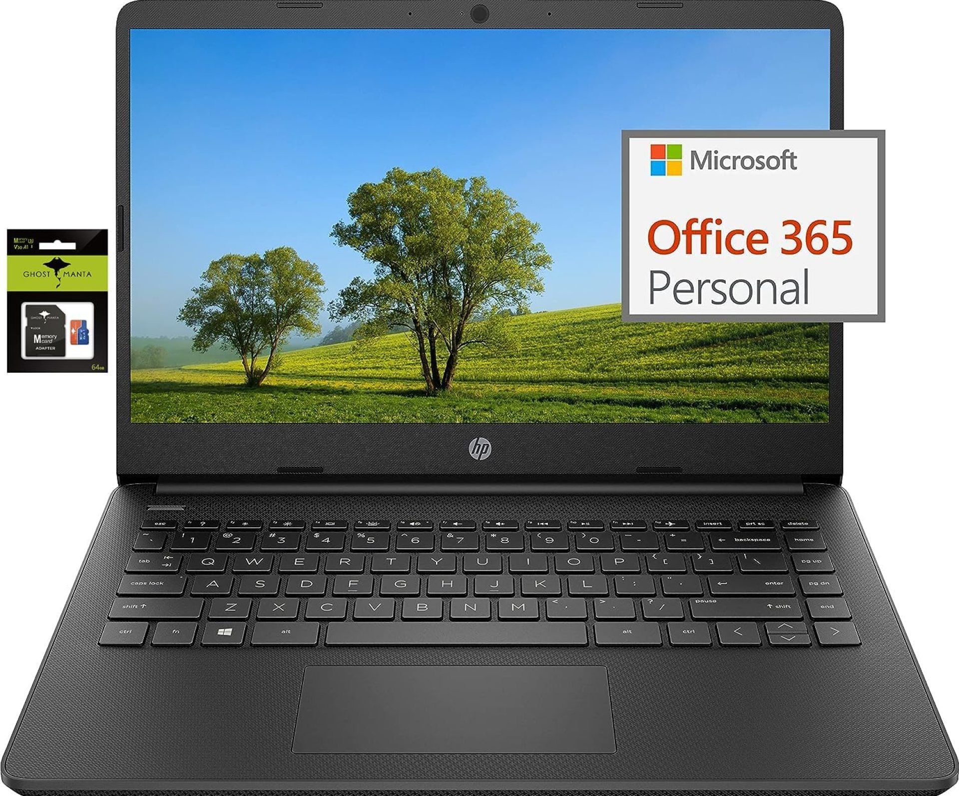 HP 14″ Laptop for Student and Business Stream Ultral Light, Intel Quad-Core Processor, 16GB RAM, 128GB Storage(64GB eMMC+64GB Ghost Manta SD Card), 1-Year Office 365, Webcam, Long Battery Life, Win11 HP 14″ Laptop for Student and Business Stream Ultral Light, Intel Quad-Core Processor, 16GB RAM, 128GB Storage(64GB eMMC+64GB Ghost Manta SD Card), 1-Year Office 365, Webcam, Long Battery Life, Win11