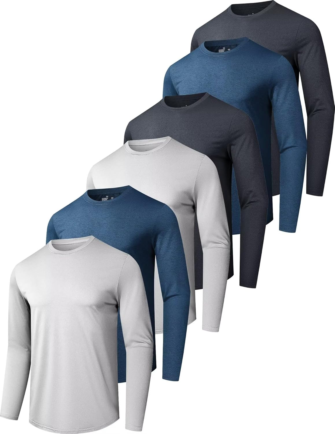 6 Pack Men’s Quick Dry Long Sleeve Shirts Moisture Wicking Sun Protection Performance T-Shirt for Casual Workout 6 Pack Men’s Quick Dry Long Sleeve Shirts Moisture Wicking Sun Protection Performance T-Shirt for Casual Workout
