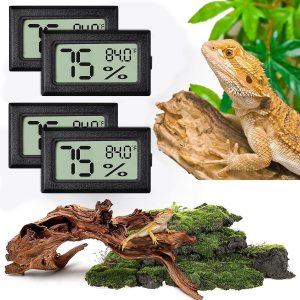 Reptile Thermometer and Humidity Gauge,4PCS Digital...