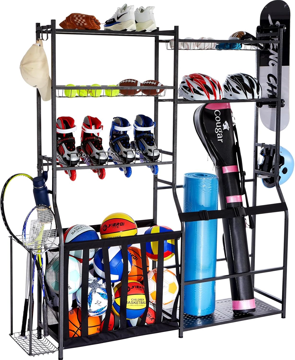VEVOR Golf Bag Organizer, Golf Bag Storage Rack Stand Holder, Sports Equipment Storage Rack, Golf Storage Organizer for Garage, Sports Gear, Toys Storage Rack Hooks VEVOR Golf Bag Organizer, Golf Bag Storage Rack Stand Holder, Sports Equipment Storage Rack, Golf Storage Organizer for Garage, Sports Gear, Toys Storage Rack Hooks