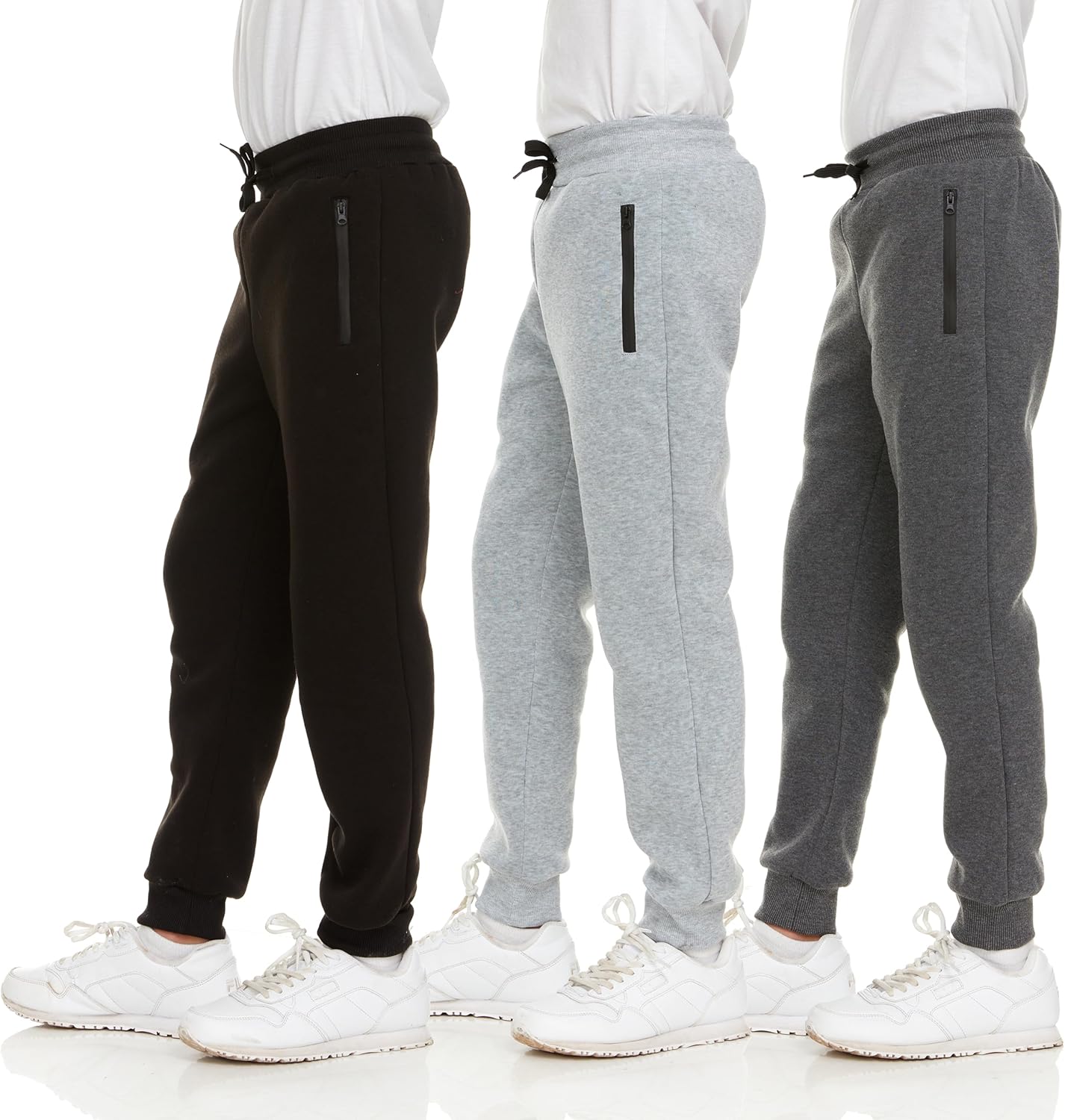 PURE CHAMP 3Pk Boys Sweatpants Fleece Athletic Workout Kids Clothes Boys Joggers with Zipper Pocket and Drawstring Size 4-20 PURE CHAMP 3Pk Boys Sweatpants Fleece Athletic Workout Kids Clothes Boys Joggers with Zipper Pocket and Drawstring Size 4-20