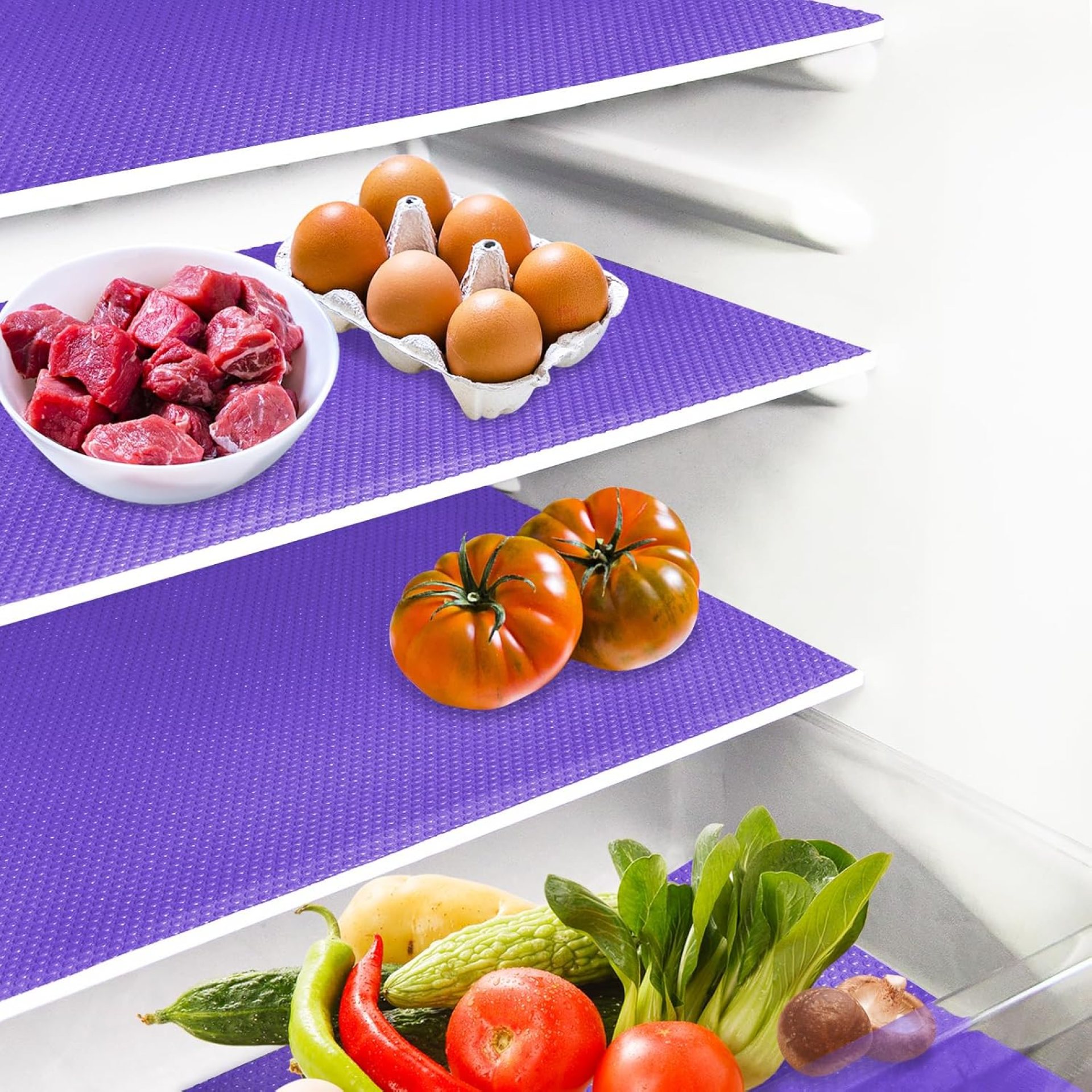 10Pcs Refrigerator Liners, Washable Fridge Liner Shelf Mats Refrigerator Pads for Cupboard Cabinet Drawer Home Kitchen Accessories Organization (Purple) 10Pcs Refrigerator Liners, Washable Fridge Liner Shelf Mats Refrigerator Pads for Cupboard Cabinet Drawer Home Kitchen Accessories Organization (Purple)