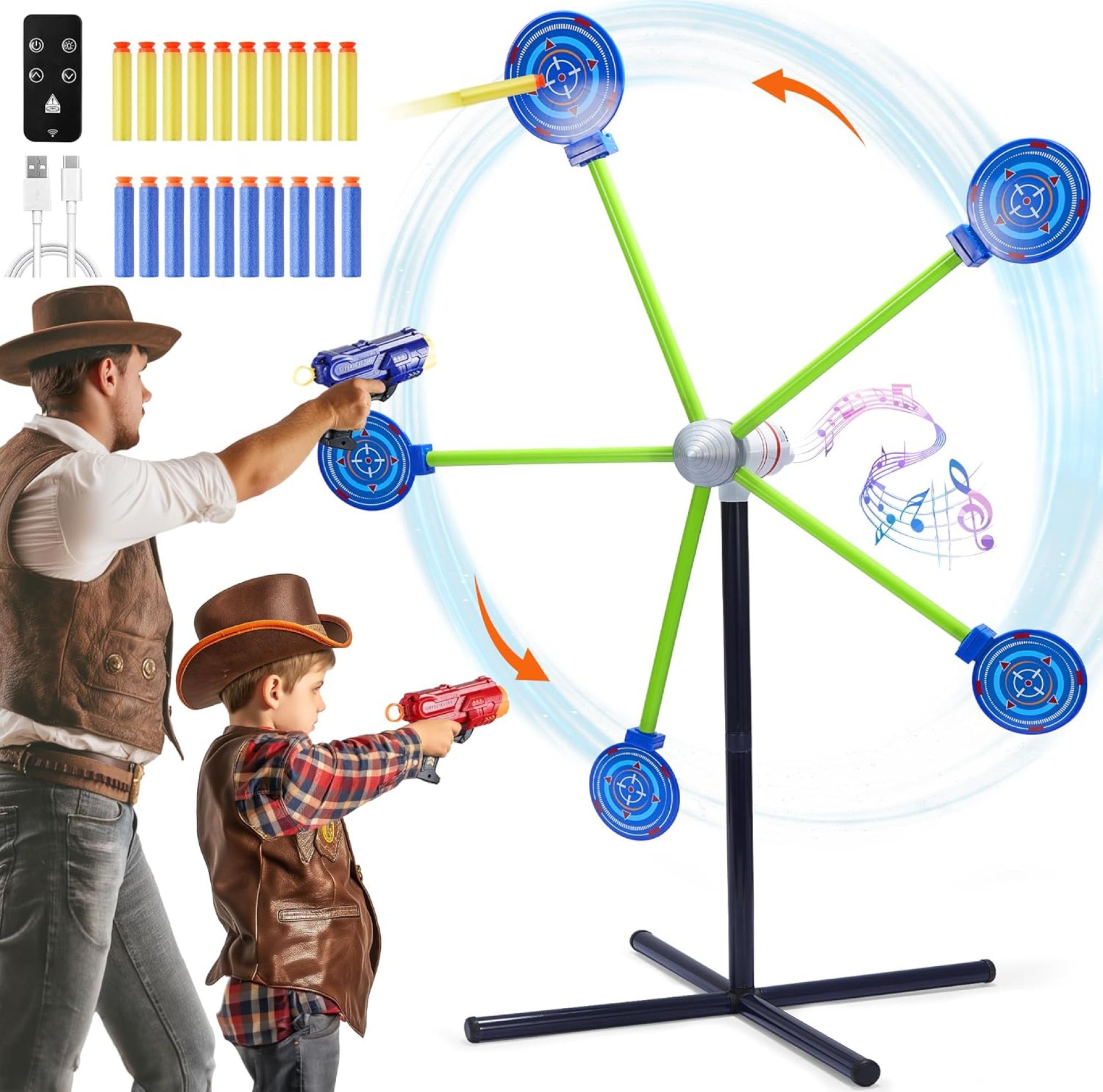 2-Player Shooting Game Toy,Foam Dart Toy Gun with Auto Reset Rotating Shooting Target,Ideal Gift for Kids Ages 4, 5, 6, 7, 8,9,10+ 2-Player Shooting Game Toy,Foam Dart Toy Gun with Auto Reset Rotating Shooting Target,Ideal Gift for Kids Ages 4, 5, 6, 7, 8,9,10+
