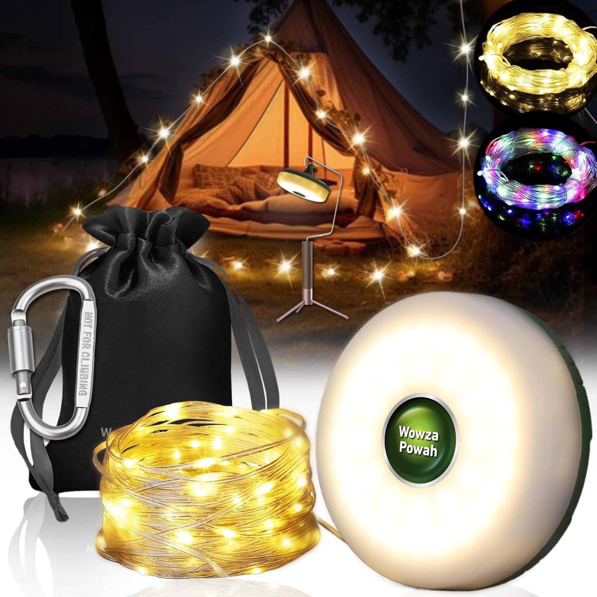 2 in 1 Camping String Lights Set – Outdoor Portable Stowable Camping Lights String & lanterns, 8 Modes (32.8ft) Retractable Camping Essentials Waterproof Camp Lights for Tent, Yard, Hiking 2 in 1 Camping String Lights Set – Outdoor Portable Stowable Camping Lights String & lanterns, 8 Modes (32.8ft) Retractable Camping Essentials Waterproof Camp Lights for Tent, Yard, Hiking