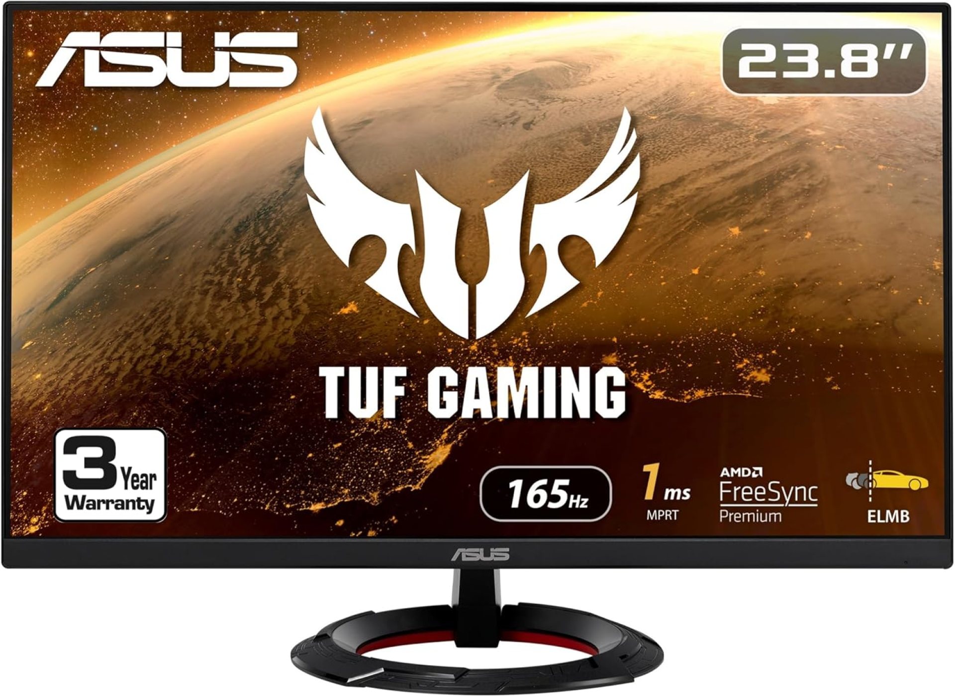 ASUS TUF Gaming 23.8” 1080P Monitor (VG249Q1R) – Full HD, IPS, 165Hz (Supports 144Hz), 1ms, Extreme Low Motion Blur, Speaker, FreeSync™ Premium, Shadow Boost, VESA Mountable, DisplayPort, HDMI,BLACK ASUS TUF Gaming 23.8” 1080P Monitor (VG249Q1R) – Full HD, IPS, 165Hz (Supports 144Hz), 1ms, Extreme Low Motion Blur, Speaker, FreeSync™ Premium, Shadow Boost, VESA Mountable, DisplayPort, HDMI,BLACK