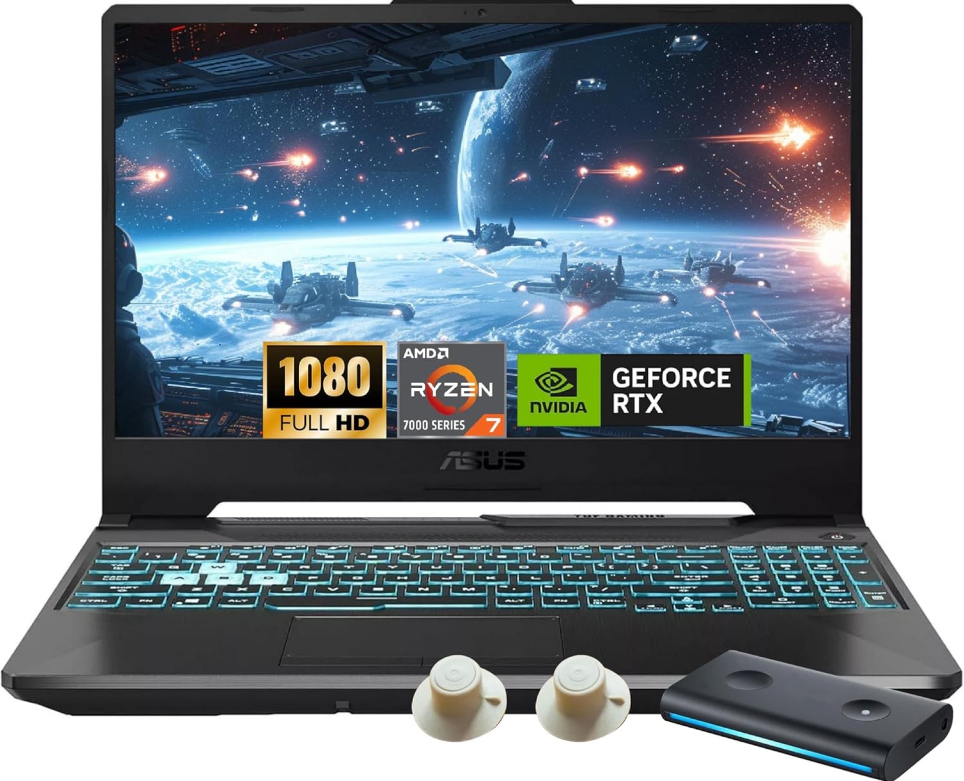 ASUS TUF A15 Gaming Laptop, AMD Ryzen 7 7435HS Processor, NVIDIA GeForce RTX 3050, 15.6 inch Full HD Display, 32GB DDR5 RAM, 1TB SSD, Backlit Keyboard, Windows 11 Home, Wi-Fi, Alpacatec Accessory ASUS TUF A15 Gaming Laptop, AMD Ryzen 7 7435HS Processor, NVIDIA GeForce RTX 3050, 15.6 inch Full HD Display, 32GB DDR5 RAM, 1TB SSD, Backlit Keyboard, Windows 11 Home, Wi-Fi, Alpacatec Accessory