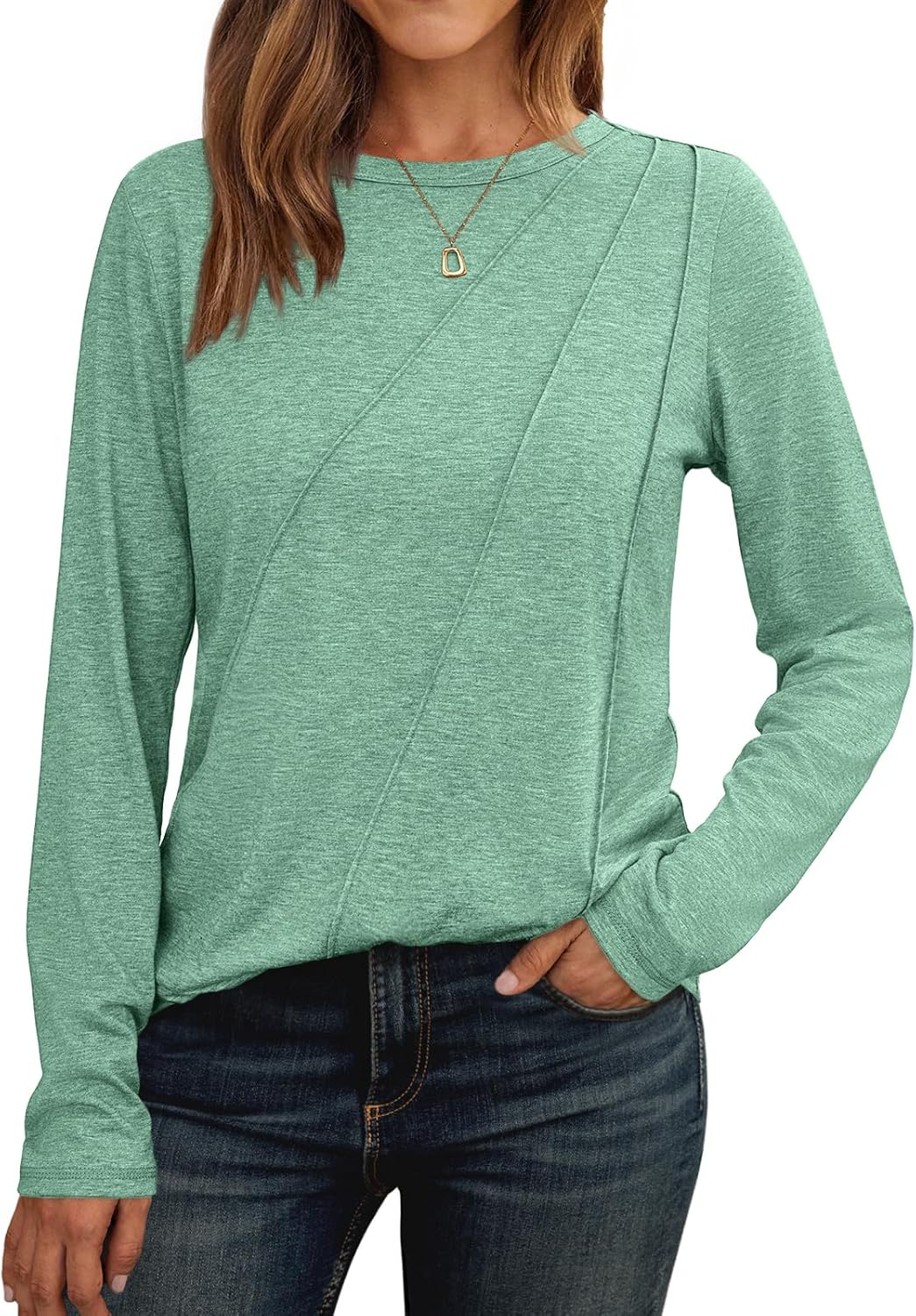 AUTOMET Womens Long Sleeve Shirts Pleated Crew Neck Casual Fall Fashion Tops Loose Fit Lightweight Girls Outfits Clothes AUTOMET Womens Long Sleeve Shirts Pleated Crew Neck Casual Fall Fashion Tops Loose Fit Lightweight Girls Outfits Clothes