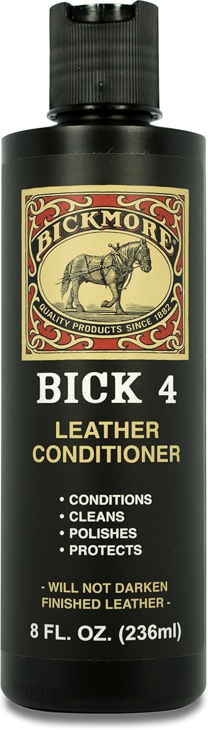 Bick 4 Leather Conditioner and Leather Cleaner 8 oz – Will Not Darken Leather – Safe For All Colors of Leather Apparel, Furniture, Jackets, Shoes, Auto Interiors, Bags & All Other Leather Accessories Bick 4 Leather Conditioner and Leather Cleaner 8 oz – Will Not Darken Leather – Safe For All Colors of Leather Apparel, Furniture, Jackets, Shoes, Auto Interiors, Bags & All Other Leather Accessories