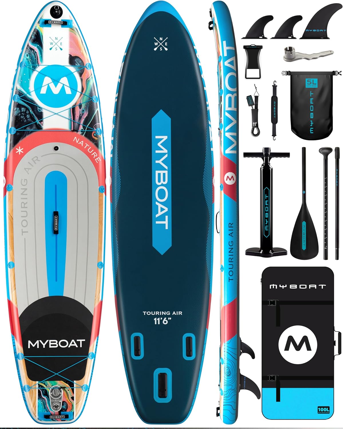 11’6″x35″ Inflatable Stand Up Paddle Board,450lb Capacity, Premium Stable for 2 Person,Beginners,Family,with SUP Accessories,Dual Pump, 3 Removal Fin,Portable Bag,Dry Bag,Safety Leash 11’6″x35″ Inflatable Stand Up Paddle Board,450lb Capacity, Premium Stable for 2 Person,Beginners,Family,with SUP Accessories,Dual Pump, 3 Removal Fin,Portable Bag,Dry Bag,Safety Leash
