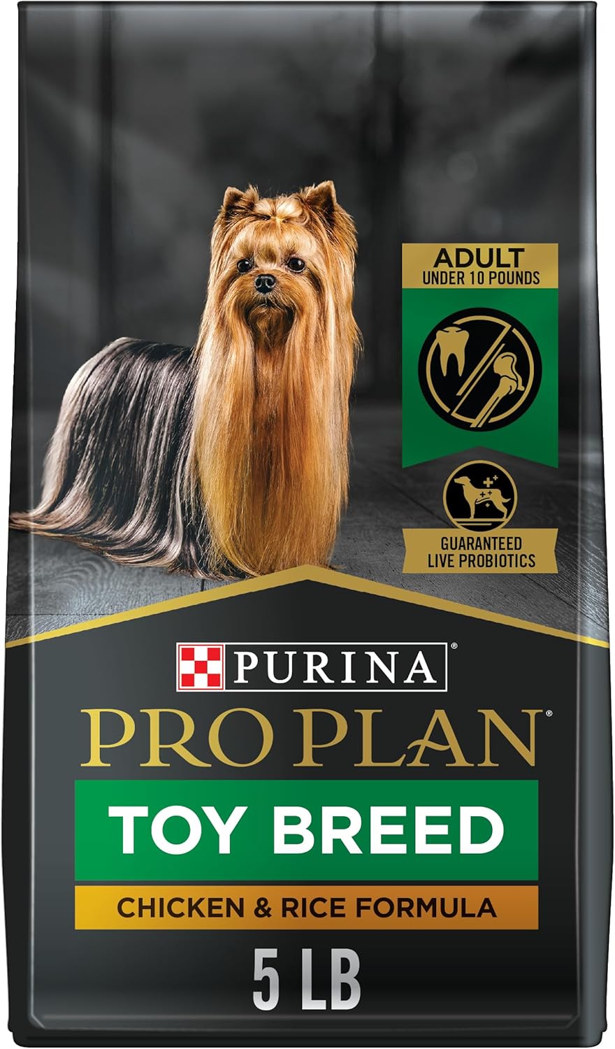 Purina Pro Plan Toy Breed Dog Food With Probiotics for Dogs, Chicken & Rice Formula – 5 lb. Bag Purina Pro Plan Toy Breed Dog Food With Probiotics for Dogs, Chicken & Rice Formula – 5 lb. Bag