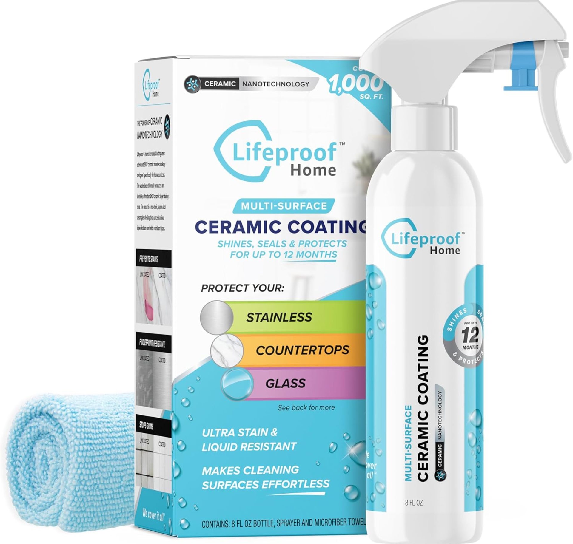 Lifeproof Ceramic Coating Spray Kit – Shine, Seal & Protect Kitchen & Bath Surfaces, Repels Stains & Grime Lifeproof Ceramic Coating Spray Kit – Shine, Seal & Protect Kitchen & Bath Surfaces, Repels Stains & Grime