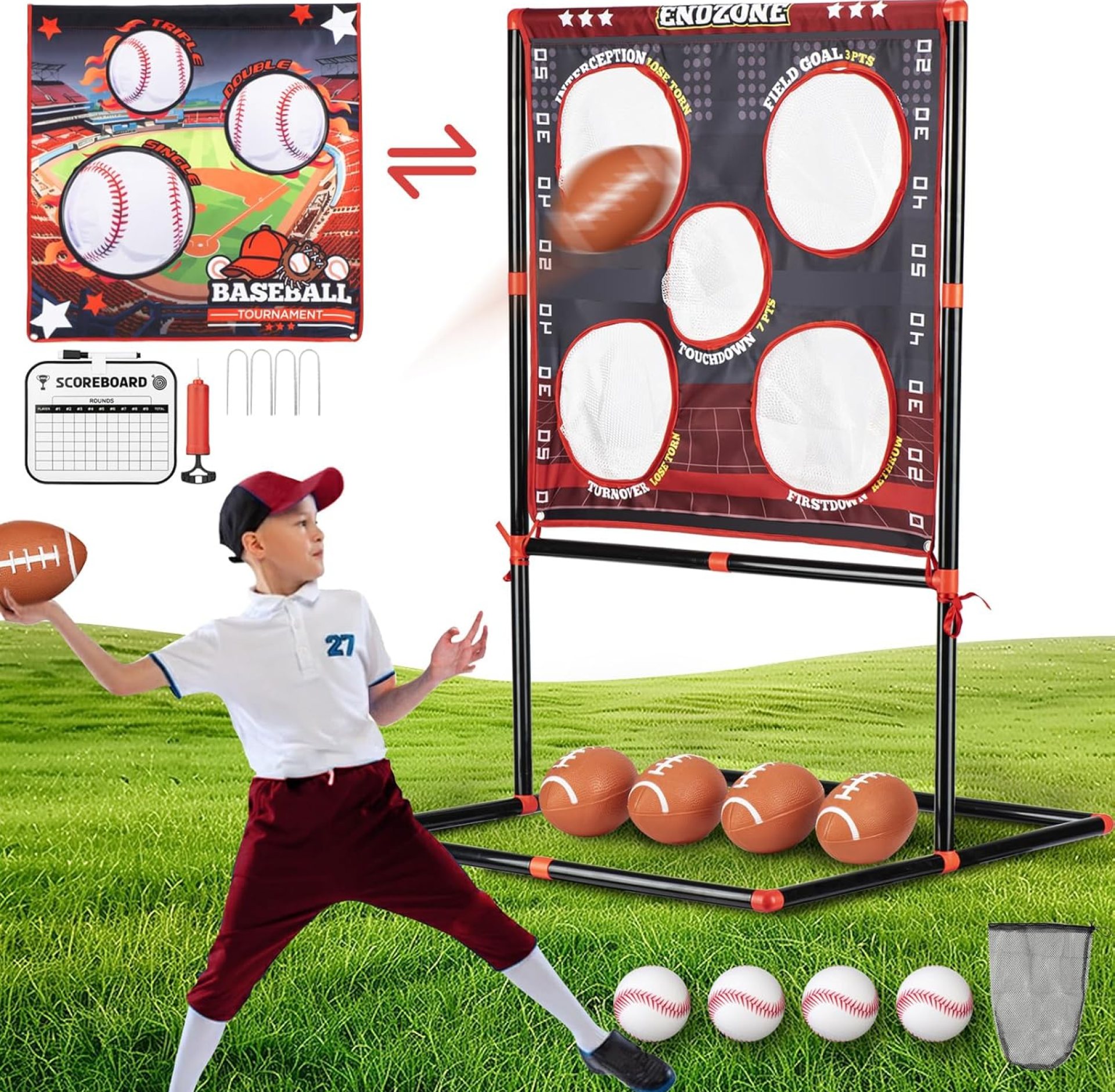 Football Toss Game for Kids Ages 3-8 – Outdoor Toy for Backyard, Beach & Camping for Toddlers & Family Party Fun Football Toss Game for Kids Ages 3-8 – Outdoor Toy for Backyard, Beach & Camping for Toddlers & Family Party Fun