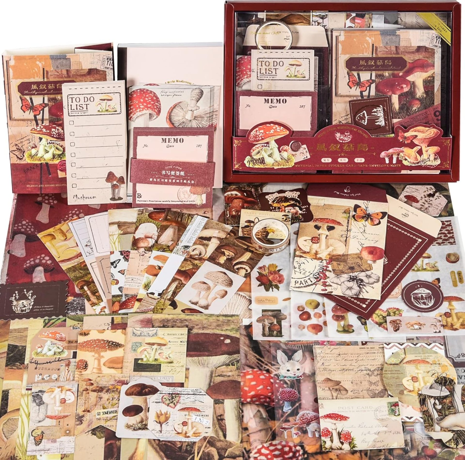 Scrapbooking Supplies Kit, Vintage Aesthetic Scrapbook Kit, Junk Journal Supplies with Scrapbooking Paper A6 Grid Notebook, Journaling Supplies, Birthday Craft Gift for Adult Teen Girl Kid, Mushroom Scrapbooking Supplies Kit, Vintage Aesthetic Scrapbook Kit, Junk Journal Supplies with Scrapbooking Paper A6 Grid Notebook, Journaling Supplies, Birthday Craft Gift for Adult Teen Girl Kid, Mushroom