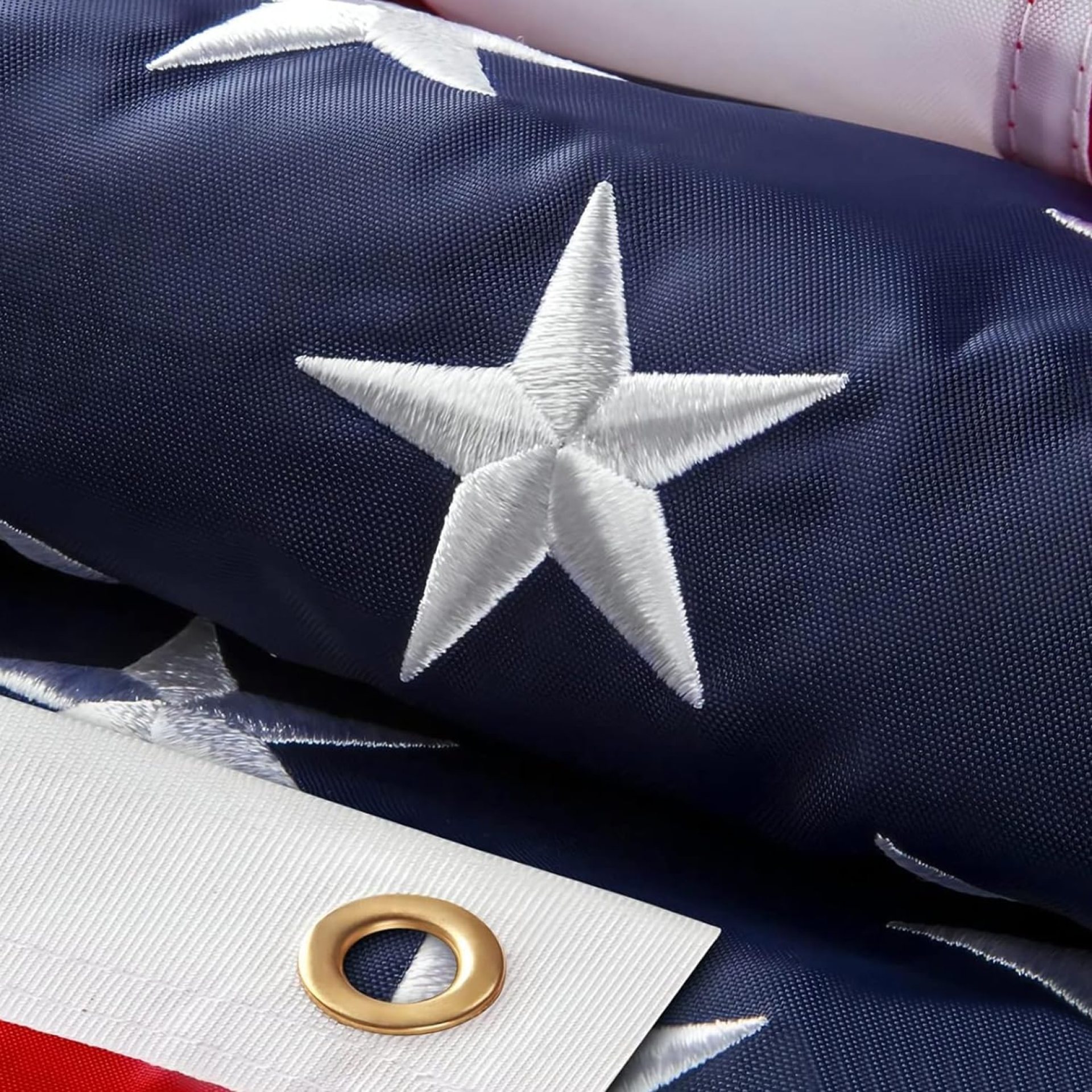 American Flags for Outside 3 x 5 ft, 100% USA Made Heavy Duty & Fade Resistant Outdoor Nylon US Flag with Embroidered Stars, Sewn Stripes, Brass Grommerts – High Wind & All Weather Proof American Flags for Outside 3 x 5 ft, 100% USA Made Heavy Duty & Fade Resistant Outdoor Nylon US Flag with Embroidered Stars, Sewn Stripes, Brass Grommerts – High Wind & All Weather Proof
