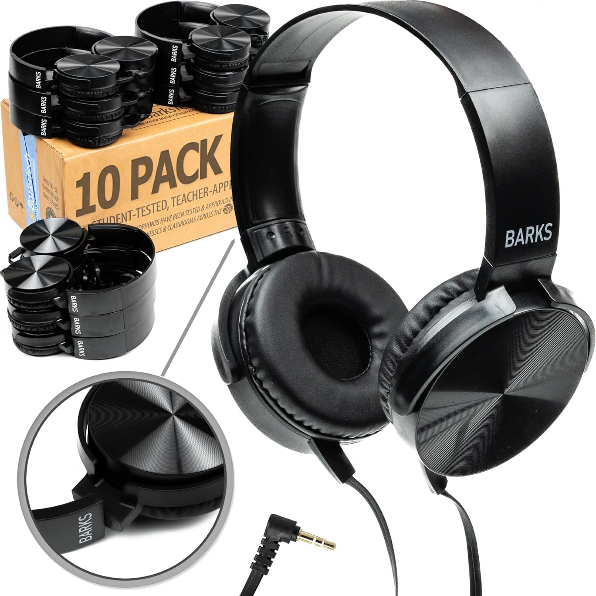 Barks Classroom Headphones (10 Pack): On-Ear Premium Student Bulk Headphones: Perfect for Kids, Grades K-12, Schools & for Class Sets (Great Value, Durable, Noise Reducing, Comfortable, Easy-to-Clean) Barks Classroom Headphones (10 Pack): On-Ear Premium Student Bulk Headphones: Perfect for Kids, Grades K-12, Schools & for Class Sets (Great Value, Durable, Noise Reducing, Comfortable, Easy-to-Clean)