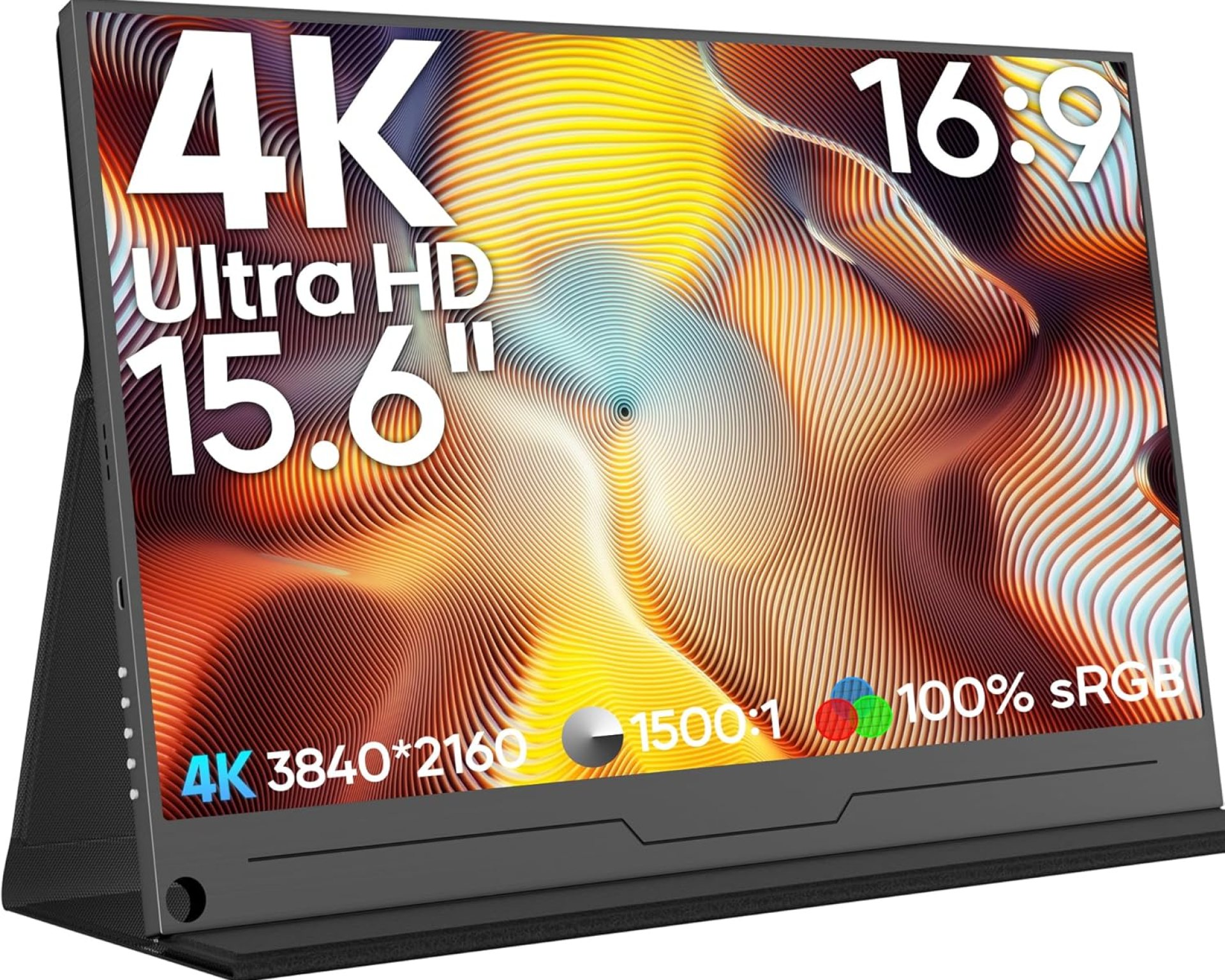 4K Portable Monitor 15.6″ 3840×2160 UHD USB-C HDMI Laptop Monitor, 100% Adobe RGB IPS Computer Gaming Display HDR Travel Monitor w/Speakers & Smart Cover for Laptop Xbox PS5 Switch PC Phone 4K Portable Monitor 15.6″ 3840×2160 UHD USB-C HDMI Laptop Monitor, 100% Adobe RGB IPS Computer Gaming Display HDR Travel Monitor w/Speakers & Smart Cover for Laptop Xbox PS5 Switch PC Phone