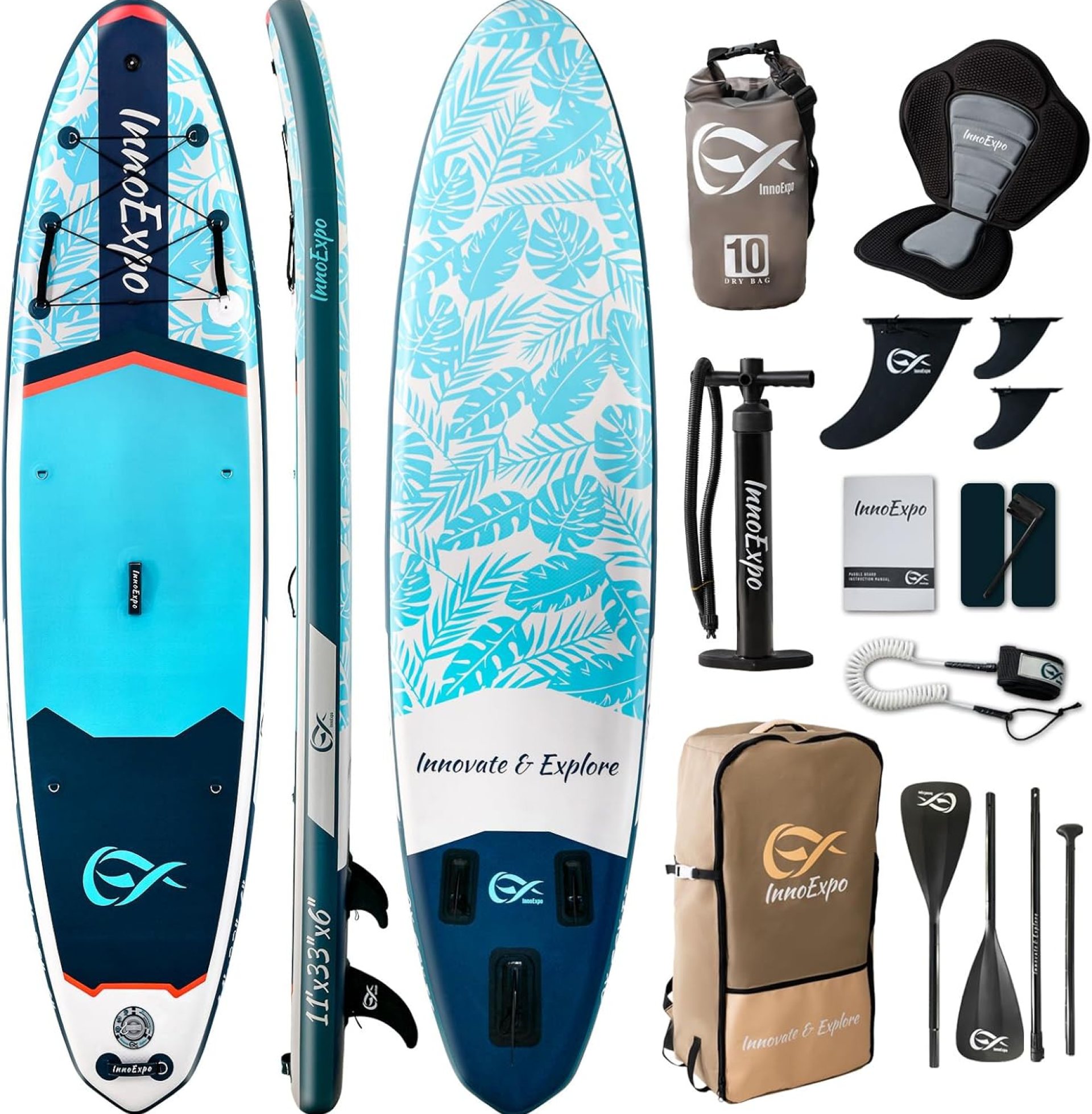 11′ Inflatable Stand Up Paddle Boards with Premium Accessories, Wide Stable SUP Paddle Board Design, Non-Slip Comfort Deck for Youth & Adults 11′ Inflatable Stand Up Paddle Boards with Premium Accessories, Wide Stable SUP Paddle Board Design, Non-Slip Comfort Deck for Youth & Adults