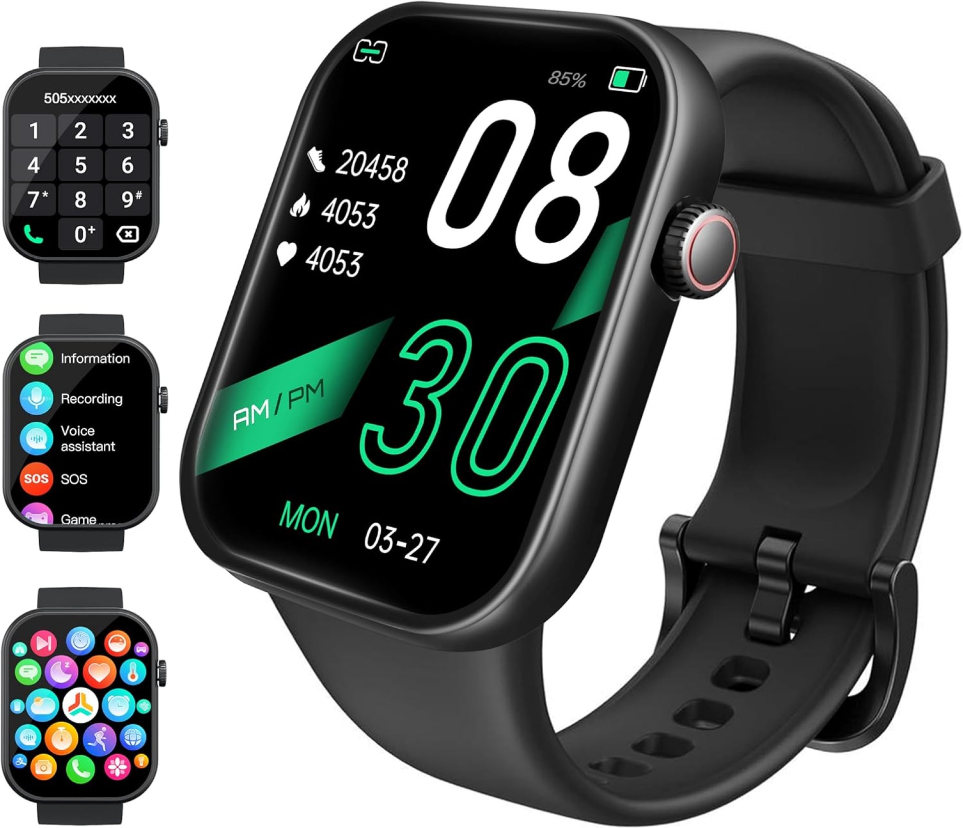 2.01in Smart Watch, Answer/Make Call Smart Watches for Men Women for iPhone and Android, Heart Rate, SpO2 Sleep Monitor, Pedometer, 112 Sports Modes 2.01in Smart Watch, Answer/Make Call Smart Watches for Men Women for iPhone and Android, Heart Rate, SpO2 Sleep Monitor, Pedometer, 112 Sports Modes