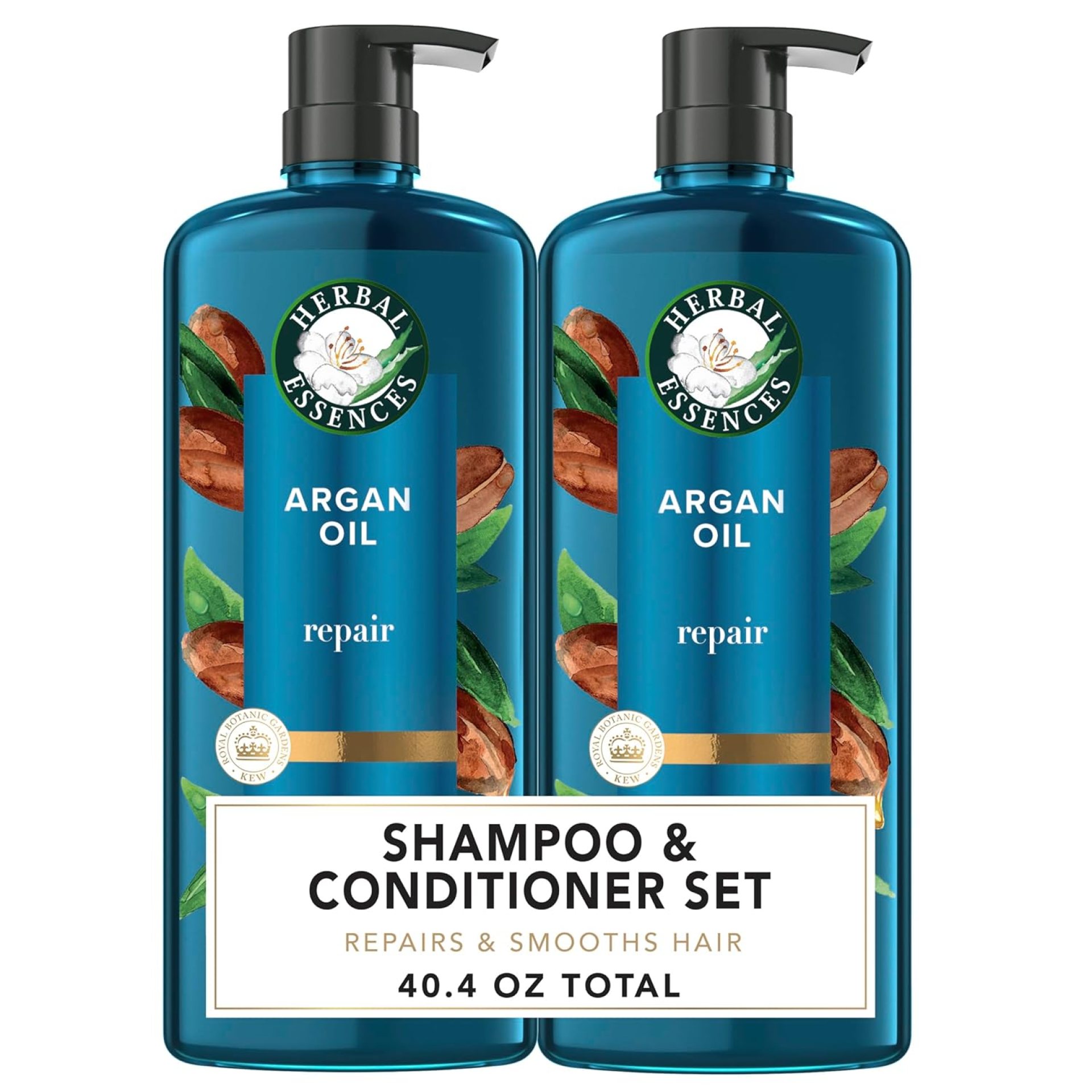 Herbal Essences Argan Oil Repair Shampoo & Conditioner Set, Moisturizes & Smoothes, Paraben-Free, Color-Safe, pH-Balanced, Citrus Scent, 20.2 Fl Oz, 2-Pack Herbal Essences Argan Oil Repair Shampoo & Conditioner Set, Moisturizes & Smoothes, Paraben-Free, Color-Safe, pH-Balanced, Citrus Scent, 20.2 Fl Oz, 2-Pack