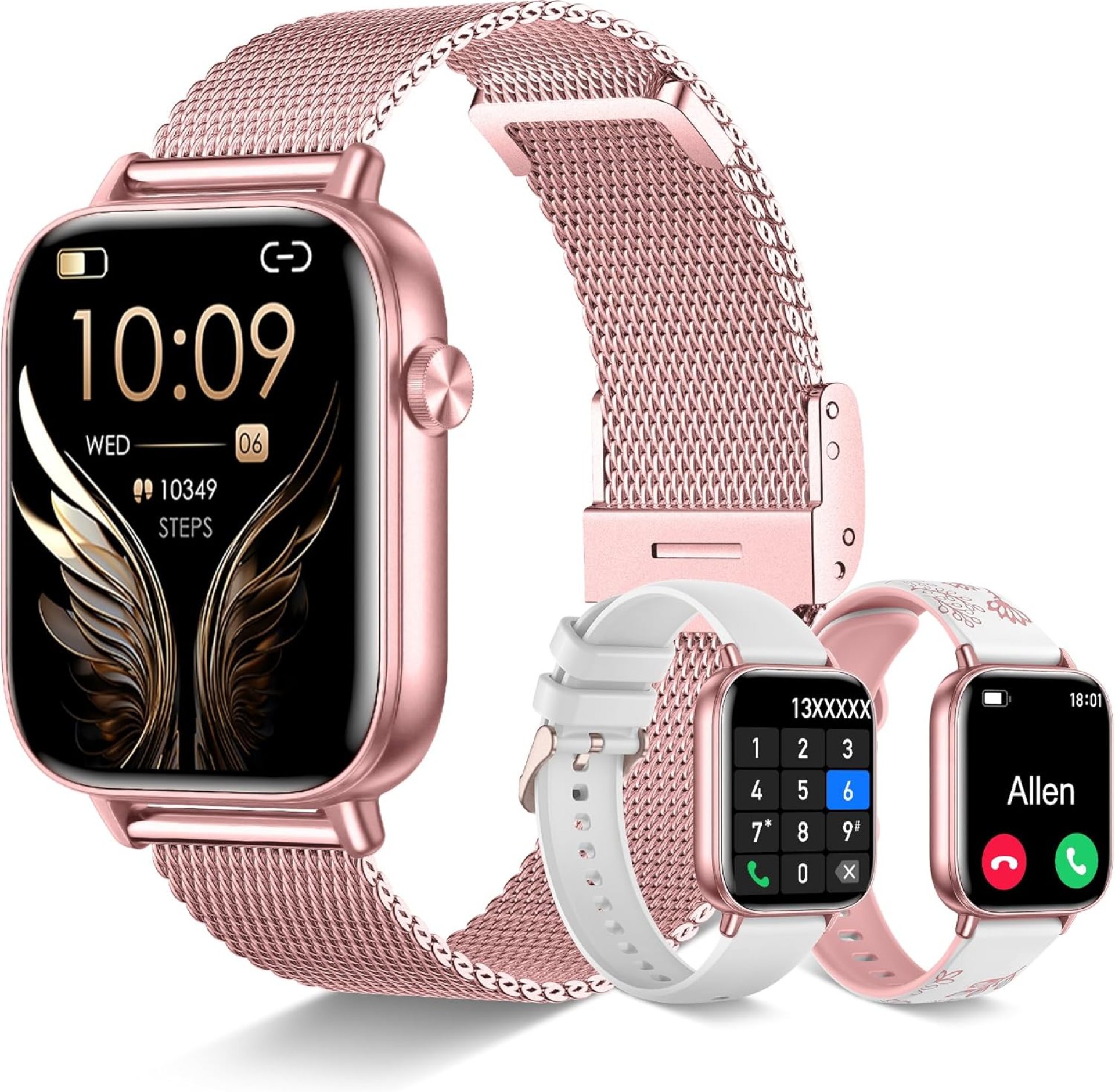 1.85” Smart Watch for Women with Bluetooth Call (Answer/Dial), Activity Fitness Tracker with 100+ Sport Modes Heart Rate/Sleep Monitor Pedometer, Women Smartwatches Compatible Android Phone iPhone 1.85” Smart Watch for Women with Bluetooth Call (Answer/Dial), Activity Fitness Tracker with 100+ Sport Modes Heart Rate/Sleep Monitor Pedometer, Women Smartwatches Compatible Android Phone iPhone