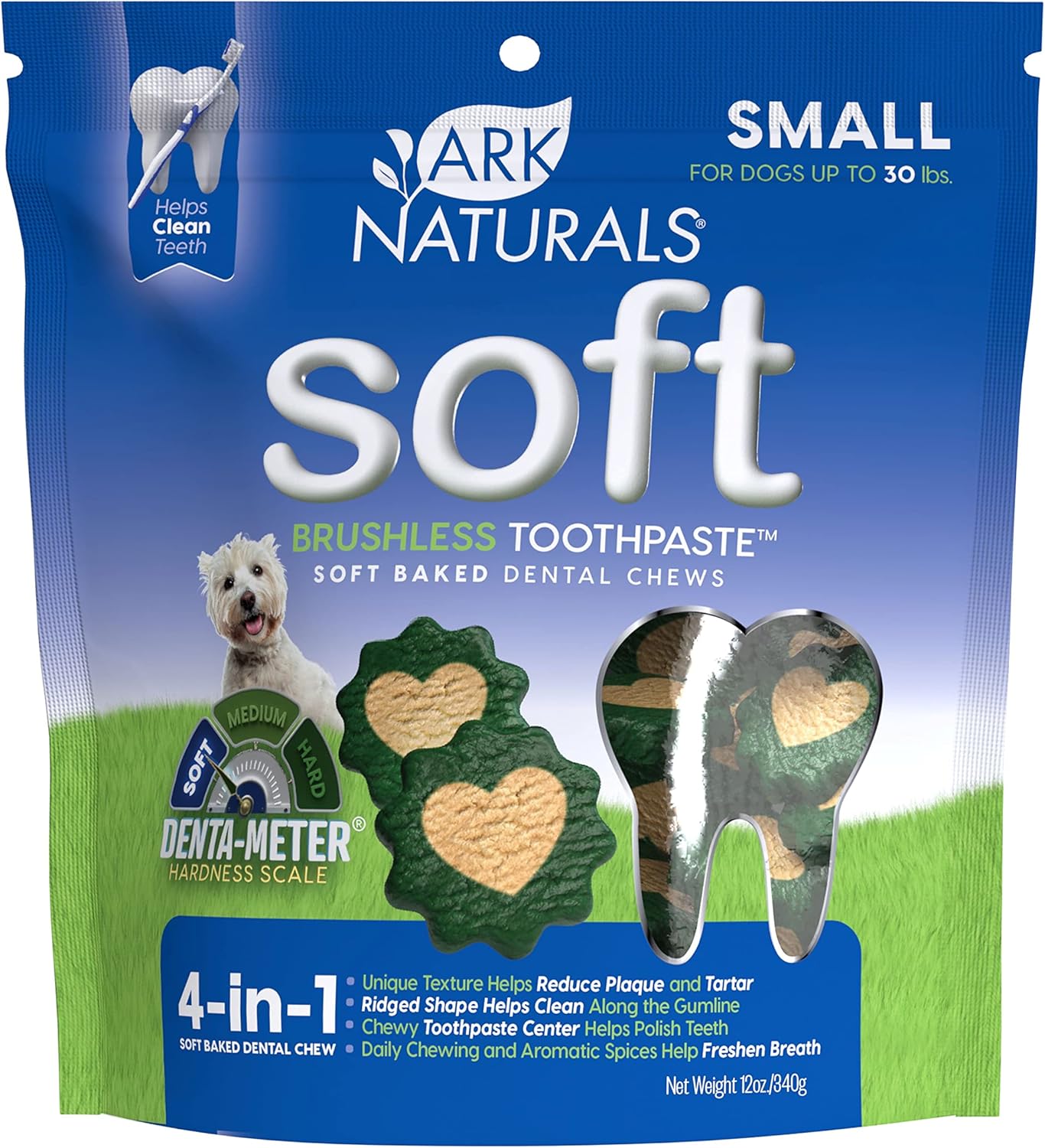 Ark Naturals Soft Brushless Toothpaste, Dog Dental Chews for Small Breeds, Freshens Breath, Unique Texture Helps Reduce Plaque & Tartar, 12oz, 1 Pack Ark Naturals Soft Brushless Toothpaste, Dog Dental Chews for Small Breeds, Freshens Breath, Unique Texture Helps Reduce Plaque & Tartar, 12oz, 1 Pack
