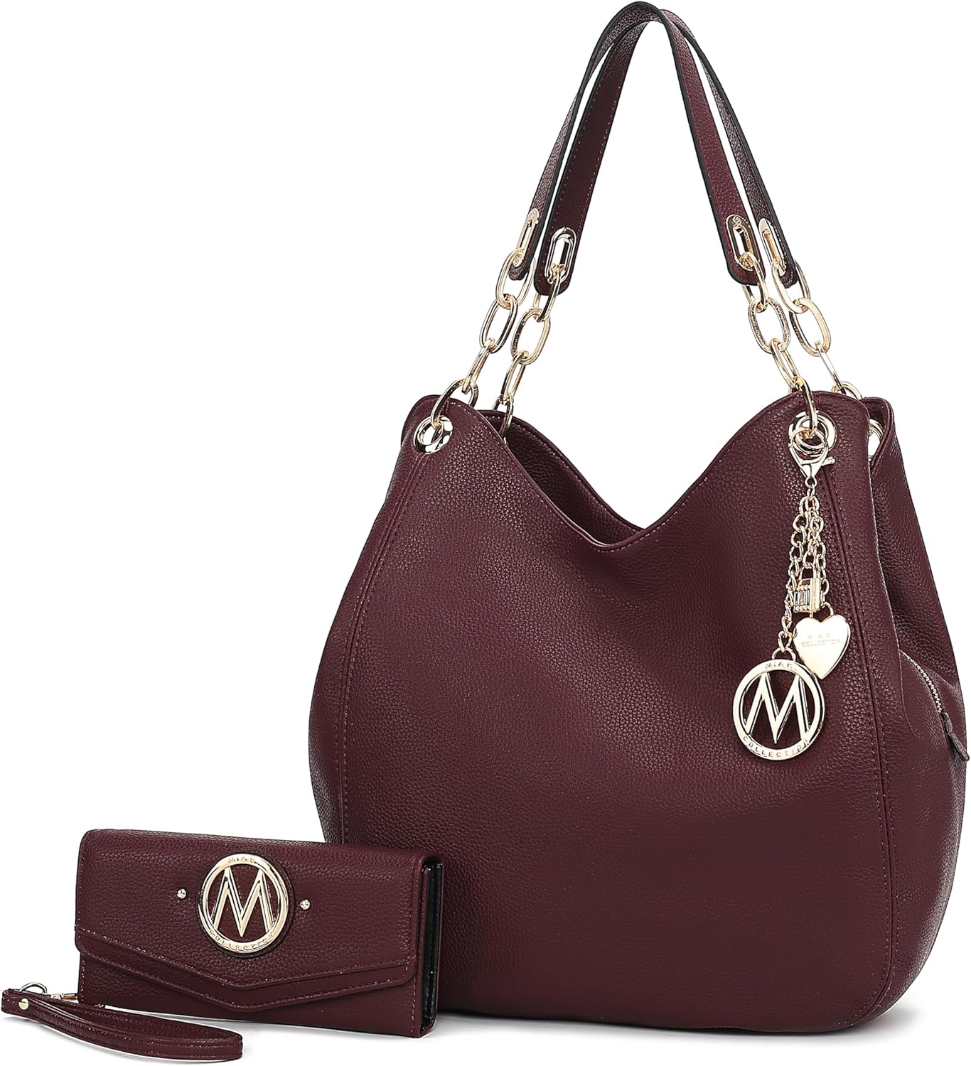 MKF Collection Hobo Bag for Women & Wristlet Wallet, Vegan Leather Shoulder Bag Handbag Purse by Mia K. MKF Collection Hobo Bag for Women & Wristlet Wallet, Vegan Leather Shoulder Bag Handbag Purse by Mia K.