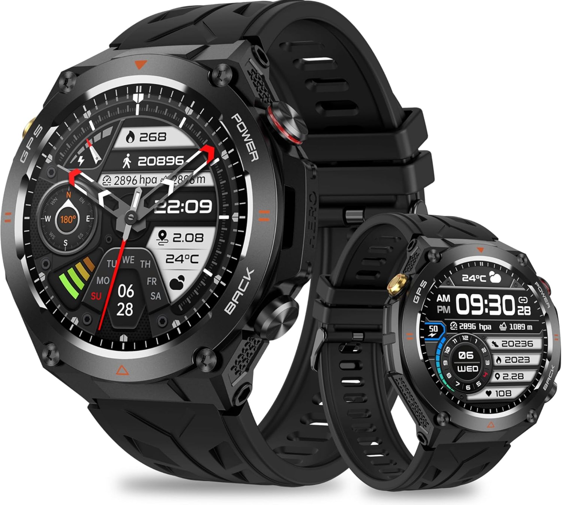 1.45″ IPS Fitness Smart Watch with GPS, Multi-Sport Modes, Stylish and Rugged Military Watches for Men, Water-Resistant Sport Watch, Compatible with Android Phones & iOS Devices 1.45″ IPS Fitness Smart Watch with GPS, Multi-Sport Modes, Stylish and Rugged Military Watches for Men, Water-Resistant Sport Watch, Compatible with Android Phones & iOS Devices
