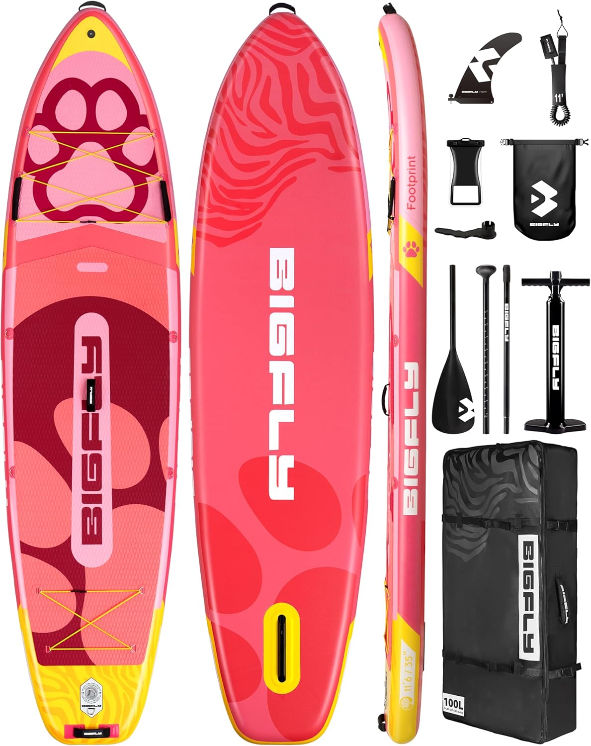 11’6×35″ Super Wide Inflatable Stand Up Paddle Board, Ultra Stable Wide SUP for 2+1 People/Family/Big Size, 100L Backpack, All-Round Sup Board, US Big Fin 11’6×35″ Super Wide Inflatable Stand Up Paddle Board, Ultra Stable Wide SUP for 2+1 People/Family/Big Size, 100L Backpack, All-Round Sup Board, US Big Fin
