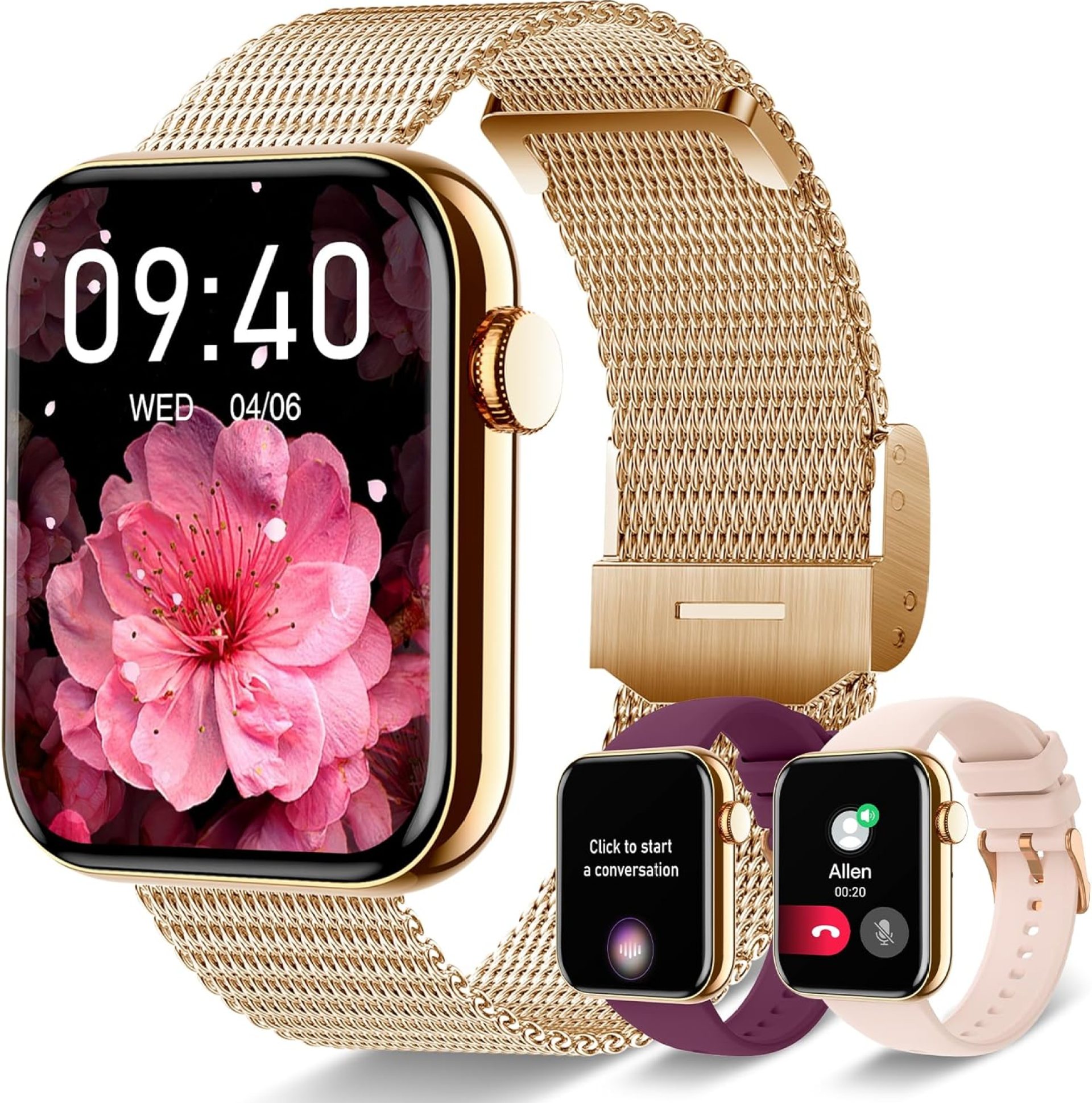 Smart Watches for Women (Answer/Make Calls), 1.85″ Smart Watch for Android iOS Phones Waterproof Smartwatch Fitness Tracker with Heart Rate Sleep Monitor Pedometer Fitness Watch, Gold Smart Watches for Women (Answer/Make Calls), 1.85″ Smart Watch for Android iOS Phones Waterproof Smartwatch Fitness Tracker with Heart Rate Sleep Monitor Pedometer Fitness Watch, Gold