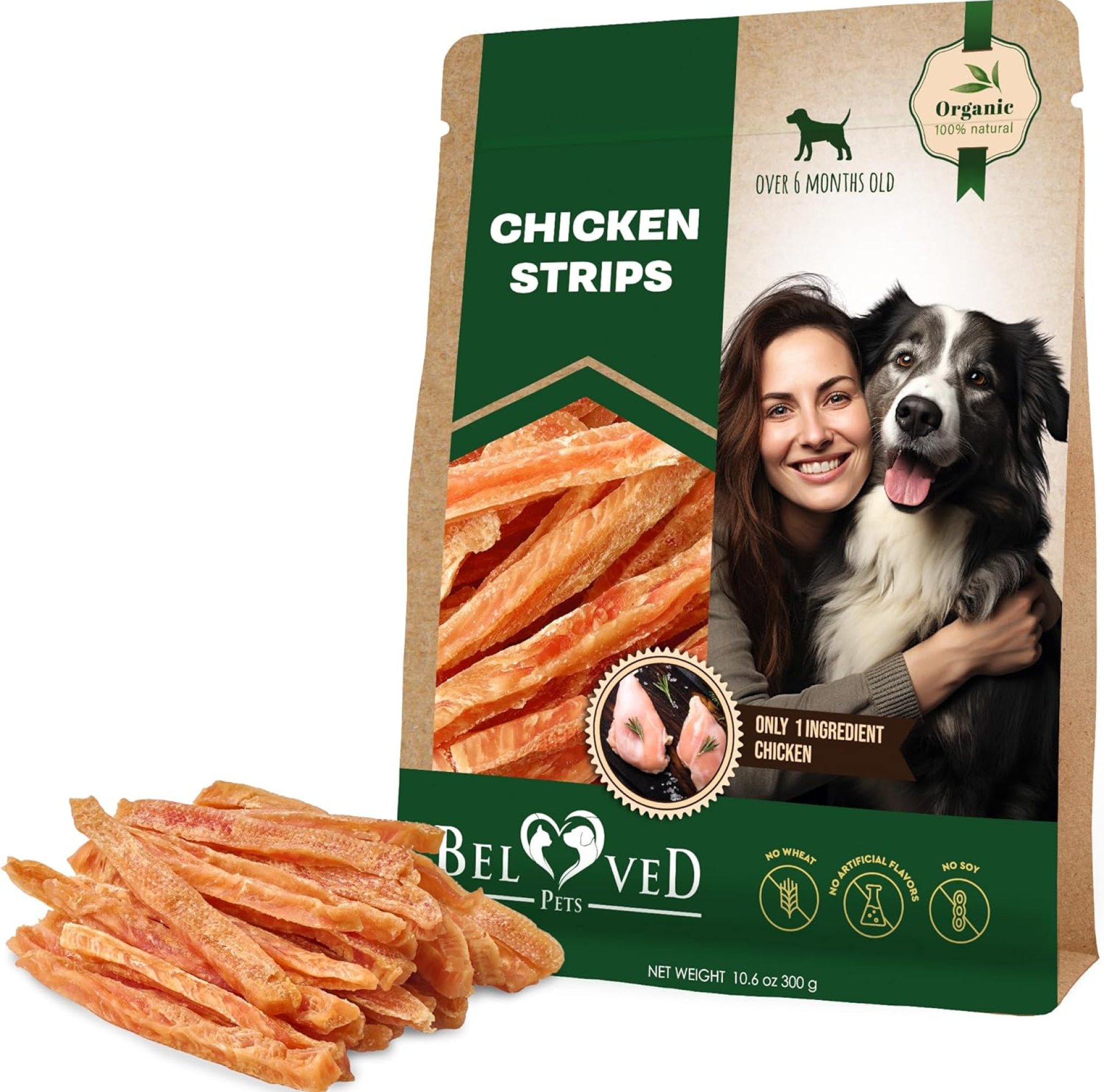Beloved Pets Chicken Jerky Strips Dog Treats – Human Grade Meat Sticks – Natural Pet Dried Snacks Rawhide – Free – Long Lasting Chews for Large & Small Dogs – Best for Training & Healthy Teeth Beloved Pets Chicken Jerky Strips Dog Treats – Human Grade Meat Sticks – Natural Pet Dried Snacks Rawhide – Free – Long Lasting Chews for Large & Small Dogs – Best for Training & Healthy Teeth