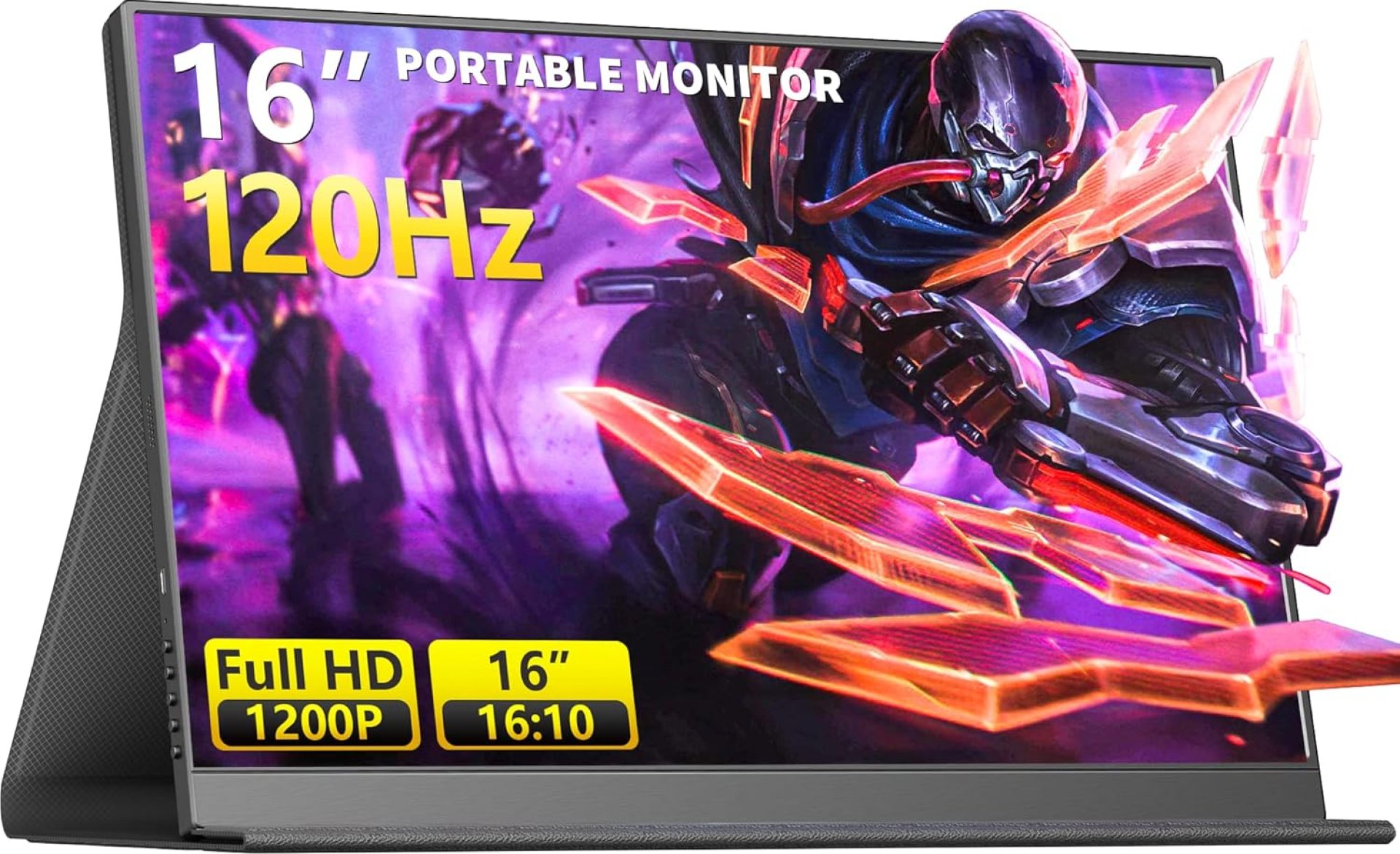 120Hz Portable Gaming Monitor, 16″ 1920×1200 IPS Second Monitor for laptop, Dual USB C HDMI Computer Display with Speakers, Dual Game Screen Extender Travel Monitor for PC Phone PS5 Xbox Switch 120Hz Portable Gaming Monitor, 16″ 1920×1200 IPS Second Monitor for laptop, Dual USB C HDMI Computer Display with Speakers, Dual Game Screen Extender Travel Monitor for PC Phone PS5 Xbox Switch