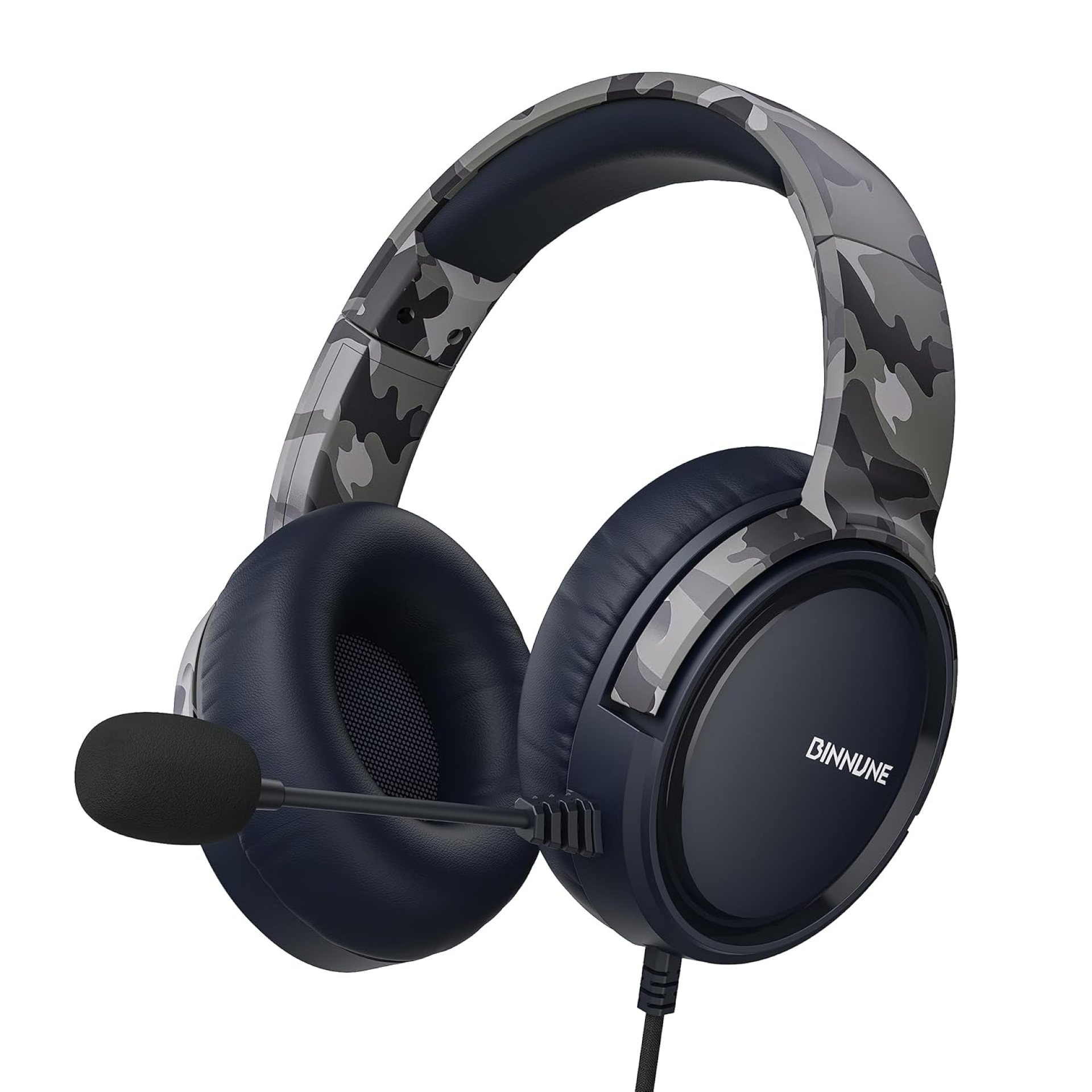BINNUNE Gaming Headset with Mic for PC PS5 PS4 Xbox one NS, Wired Gaming Headphones with Microphone for PS 4|5 Xbox 1-Camo BINNUNE Gaming Headset with Mic for PC PS5 PS4 Xbox one NS, Wired Gaming Headphones with Microphone for PS 4|5 Xbox 1-Camo