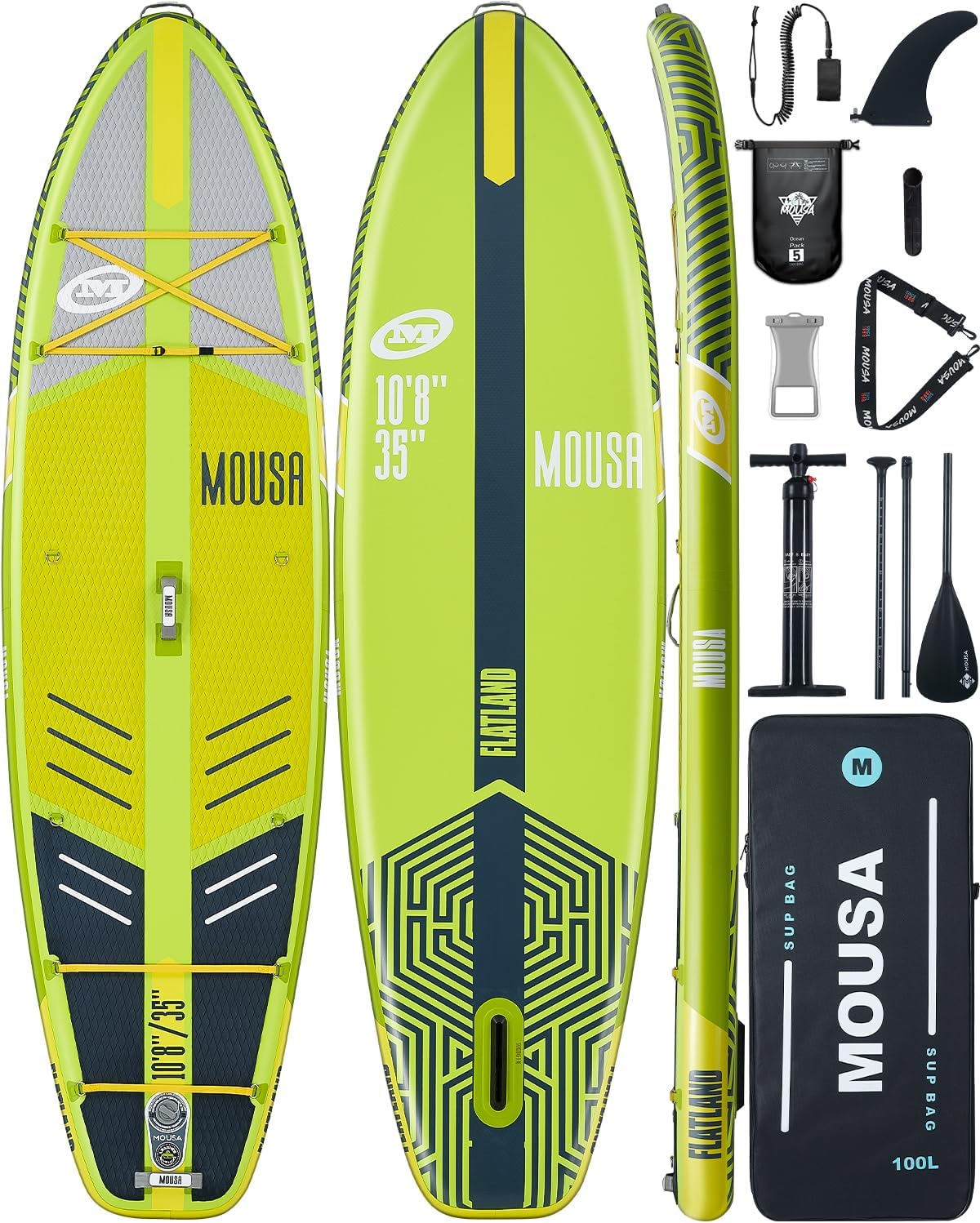 MOUSA 10’8 * 35 Extra Wide Inflatable Stand Up Paddle Board, Stable Paddleboard SUP for 2 People/Family, Anti-Slip Full EVA Deck,Shoulder Strap, 3 Handles, 100L Backpack, All-Round Sup Board, Big Fin MOUSA 10’8 * 35 Extra Wide Inflatable Stand Up Paddle Board, Stable Paddleboard SUP for 2 People/Family, Anti-Slip Full EVA Deck,Shoulder Strap, 3 Handles, 100L Backpack, All-Round Sup Board, Big Fin