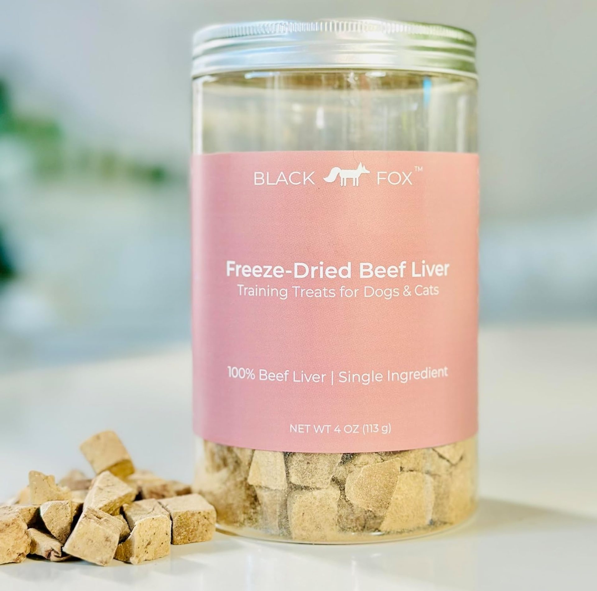 BLACK FOX Freeze-Dried Beef Liver Training Treats for Dogs and Cats | 260 Treats, 4oz, Single Ingredient, Raw Healthy, All Natural, Human Grade, Recyclable Packaging BLACK FOX Freeze-Dried Beef Liver Training Treats for Dogs and Cats | 260 Treats, 4oz, Single Ingredient, Raw Healthy, All Natural, Human Grade, Recyclable Packaging