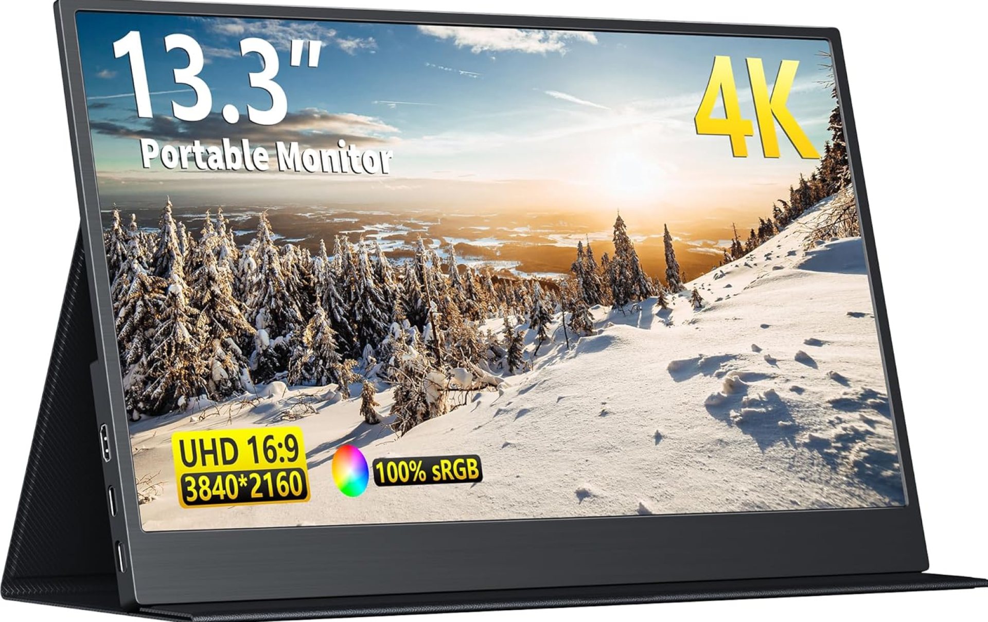 4K Portable Monitor, 13.3″ UHD IPS Laptop Monitor, Slim Lightweight Dual USB C HDMI Computer Monitor Gaming Display with Speakers, Travel Monitor for PC Phone PS5/4 Xbox Switch(No Cover) 4K Portable Monitor, 13.3″ UHD IPS Laptop Monitor, Slim Lightweight Dual USB C HDMI Computer Monitor Gaming Display with Speakers, Travel Monitor for PC Phone PS5/4 Xbox Switch(No Cover)
