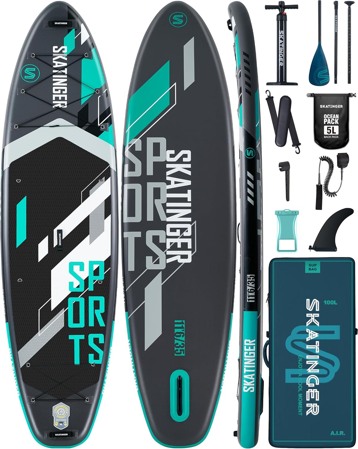 11’6×35″ Super Wide Inflatable Stand Up Paddle Board, Ultra Stable Wide SUP for 2+1 People/Family/Big Size w/Shoulder Strap, 100L Backpack, All-Round Sup Board, US Fin 11’6×35″ Super Wide Inflatable Stand Up Paddle Board, Ultra Stable Wide SUP for 2+1 People/Family/Big Size w/Shoulder Strap, 100L Backpack, All-Round Sup Board, US Fin