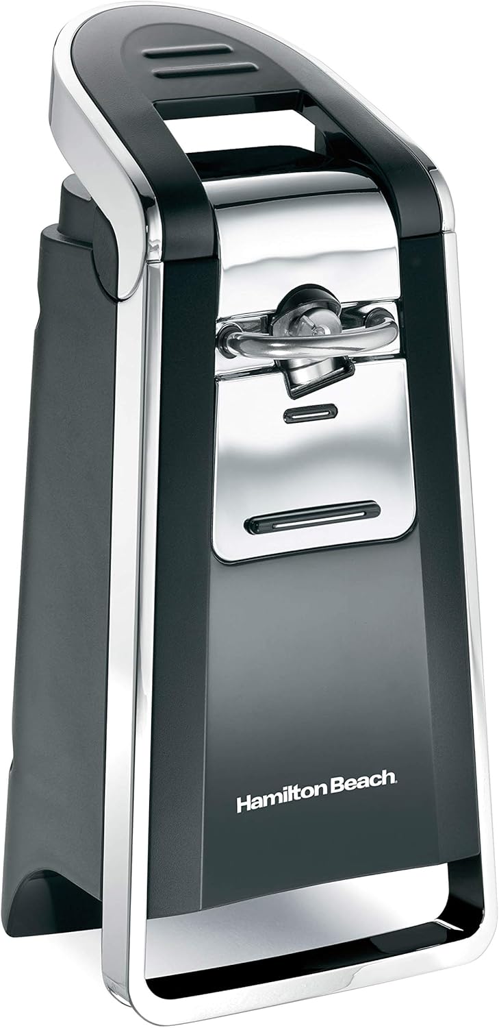 Hamilton Beach Smooth Touch Electric Automatic Can Opener with Easy Push Down Lever, Eliminates Sharp Edges, Opens All Standard-Size and Pop-Top Cans, Extra Tall, Black and Chrome (76606AG) Hamilton Beach Smooth Touch Electric Automatic Can Opener with Easy Push Down Lever, Eliminates Sharp Edges, Opens All Standard-Size and Pop-Top Cans, Extra Tall, Black and Chrome (76606AG)