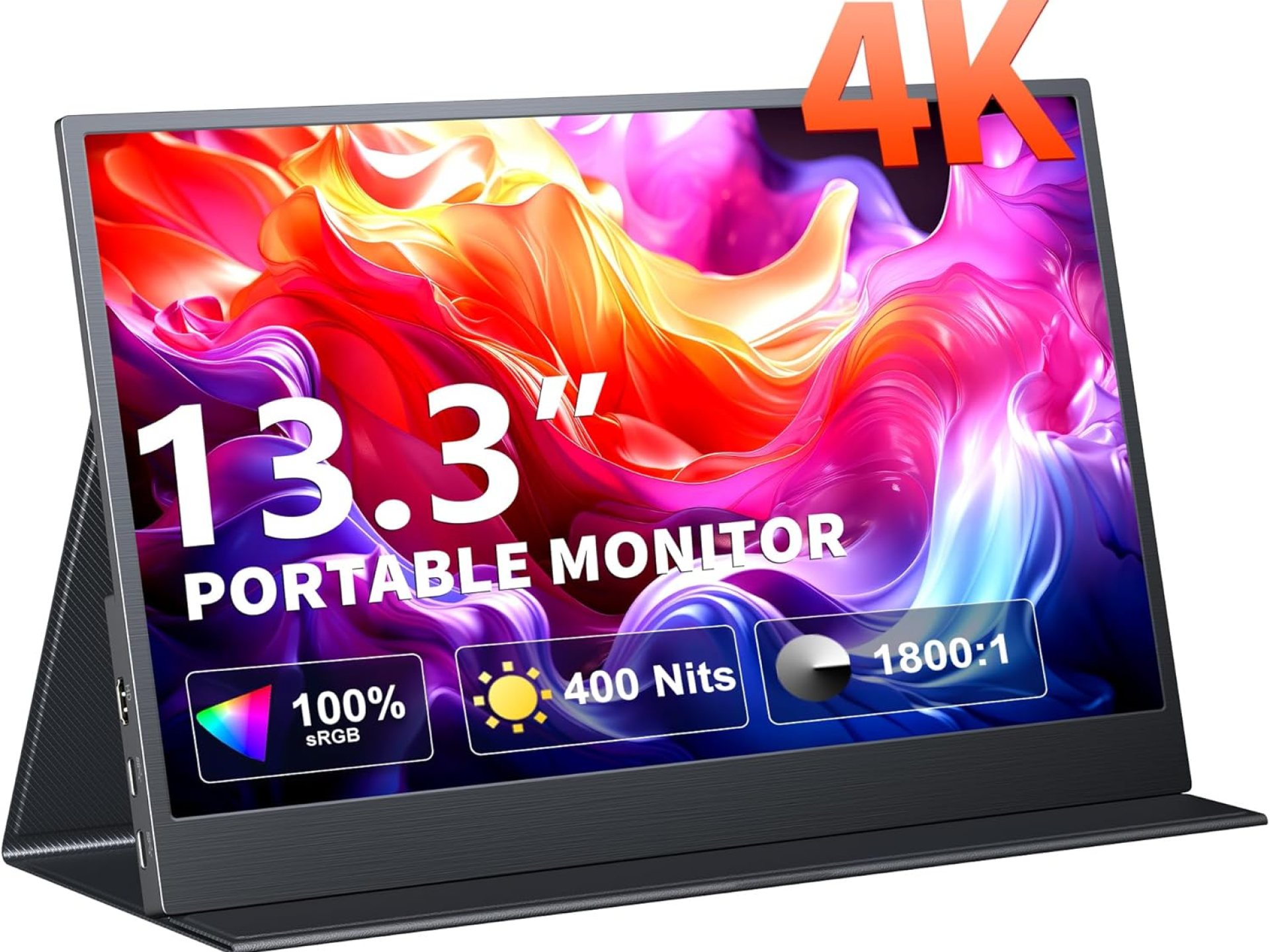 4K Portable Monitor, 13.3″ UHD IPS Portable Laptop Monitor, Second Monitor Dual USB C HDMI Computer Gaming Display with Speakers, Travel Monitor for PC Phone PS4/5 Xbox Switch 4K Portable Monitor, 13.3″ UHD IPS Portable Laptop Monitor, Second Monitor Dual USB C HDMI Computer Gaming Display with Speakers, Travel Monitor for PC Phone PS4/5 Xbox Switch