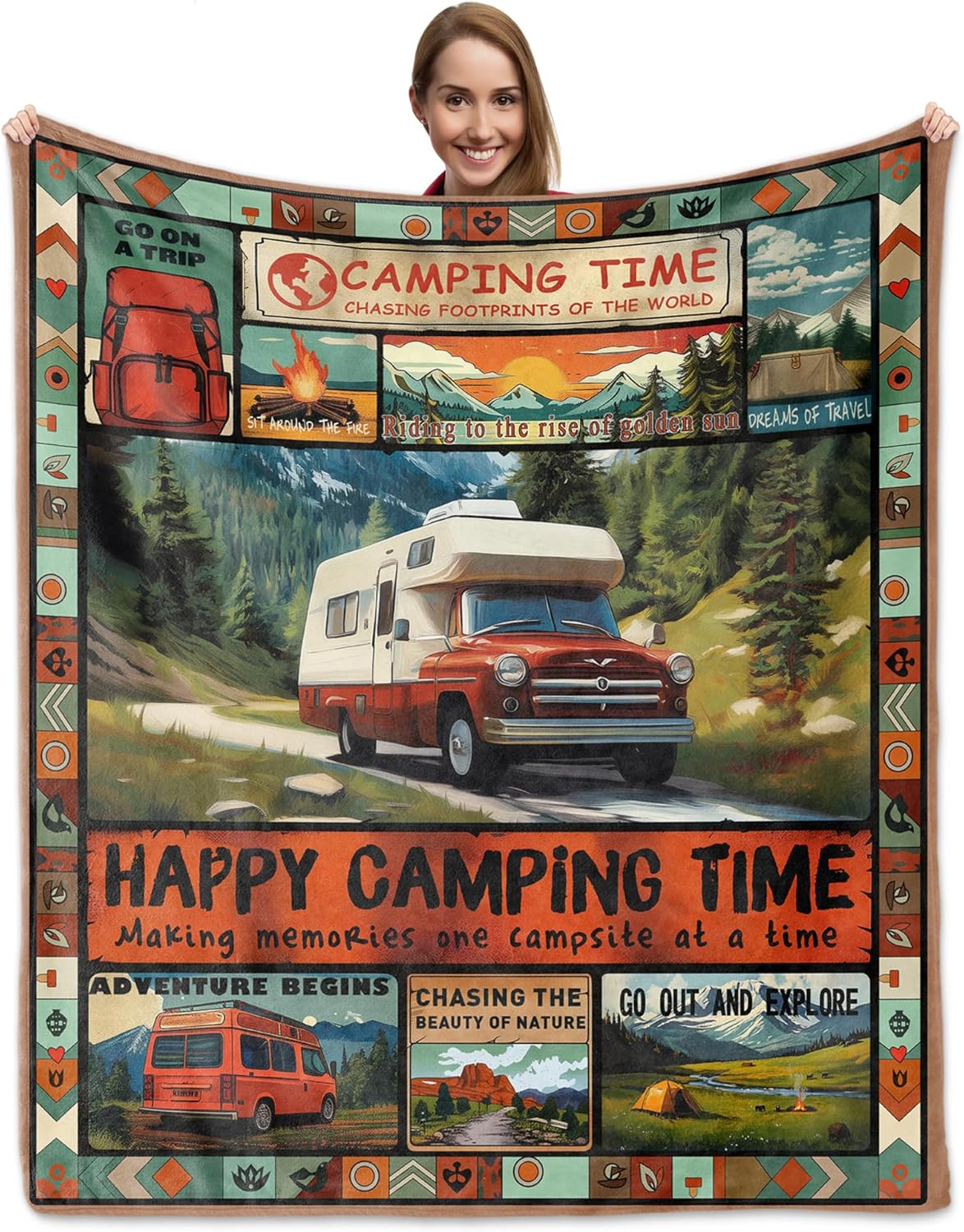 Camping Gifts for Women Men, RV Owners Blanket 50″X60″, Camper Decor and Accessories for Inside, Gear for RV Campers Camping Gifts for Women Men, RV Owners Blanket 50″X60″, Camper Decor and Accessories for Inside, Gear for RV Campers