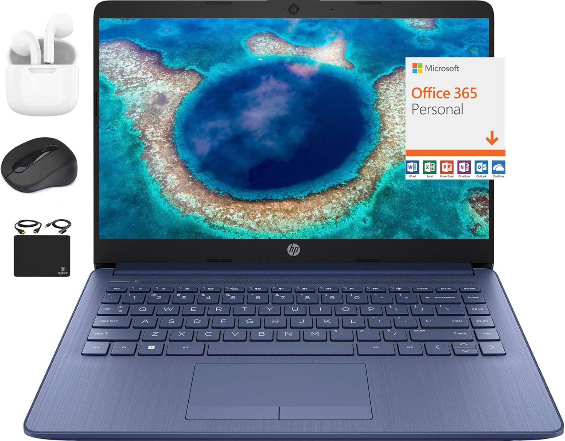 HP New 14″ HD Ultral Light Thin Laptop, Quad-Core Intel Celeron Processor, 8GB RAM, 192GB (64GB eMMC+ 128GB Card), Wi-Fi, Upto 11 Hours, Windows 11 S + 1 Year Office 365+HubxcelAccessory, Royal Blue HP New 14″ HD Ultral Light Thin Laptop, Quad-Core Intel Celeron Processor, 8GB RAM, 192GB (64GB eMMC+ 128GB Card), Wi-Fi, Upto 11 Hours, Windows 11 S + 1 Year Office 365+HubxcelAccessory, Royal Blue