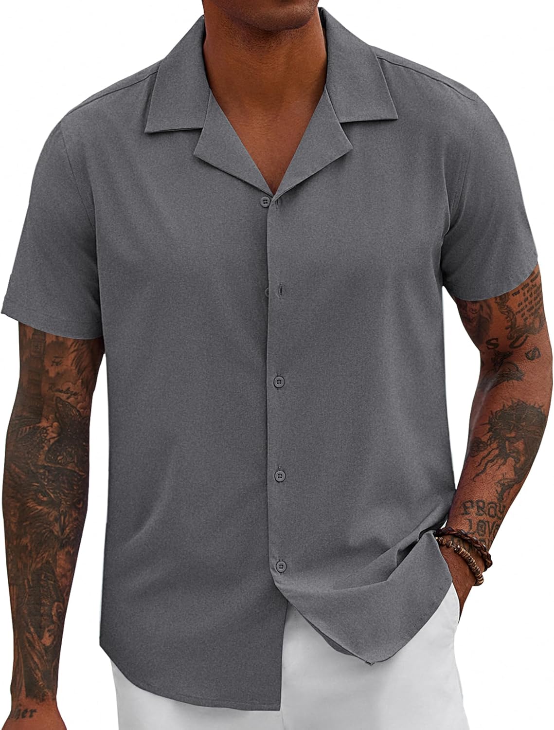 COOFANDY Mens Short Sleeve Shirts Casual Button Down Shirts Cuban Textured Summer Beach Shirts COOFANDY Mens Short Sleeve Shirts Casual Button Down Shirts Cuban Textured Summer Beach Shirts