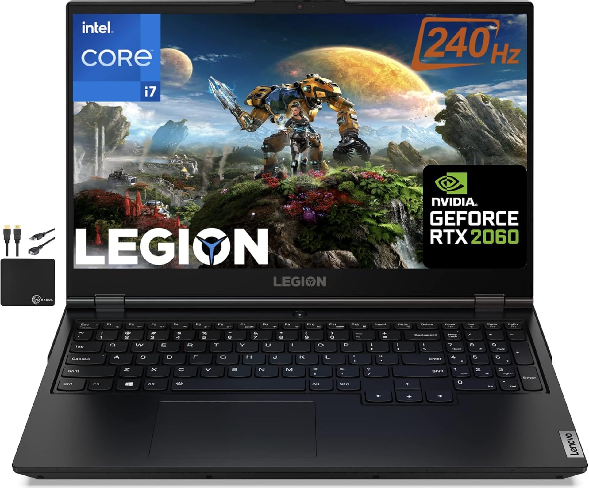 2022 Lenovo Legion 5 Gaming Laptop 15.6″ FHD IPS Screen 500 Nit 100% sRGB 240Hz, 6-Core Intel i7-10750H,16GB RAM, 512GB SSD + 1TB HDD, NVIDIA GeForce RTX 2060 6GB, Backlit, Wifi 6,Win 10 +MarxsolCable 2022 Lenovo Legion 5 Gaming Laptop 15.6″ FHD IPS Screen 500 Nit 100% sRGB 240Hz, 6-Core Intel i7-10750H,16GB RAM, 512GB SSD + 1TB HDD, NVIDIA GeForce RTX 2060 6GB, Backlit, Wifi 6,Win 10 +MarxsolCable